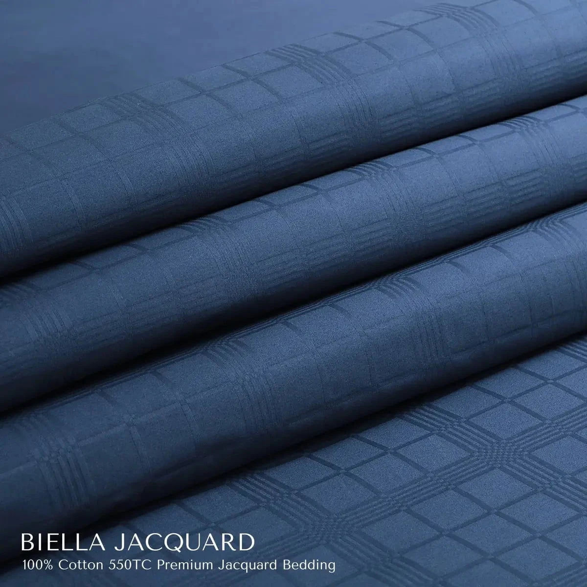 Biella Jacquard Blue King Size Bedsheet Set - Pallodstore