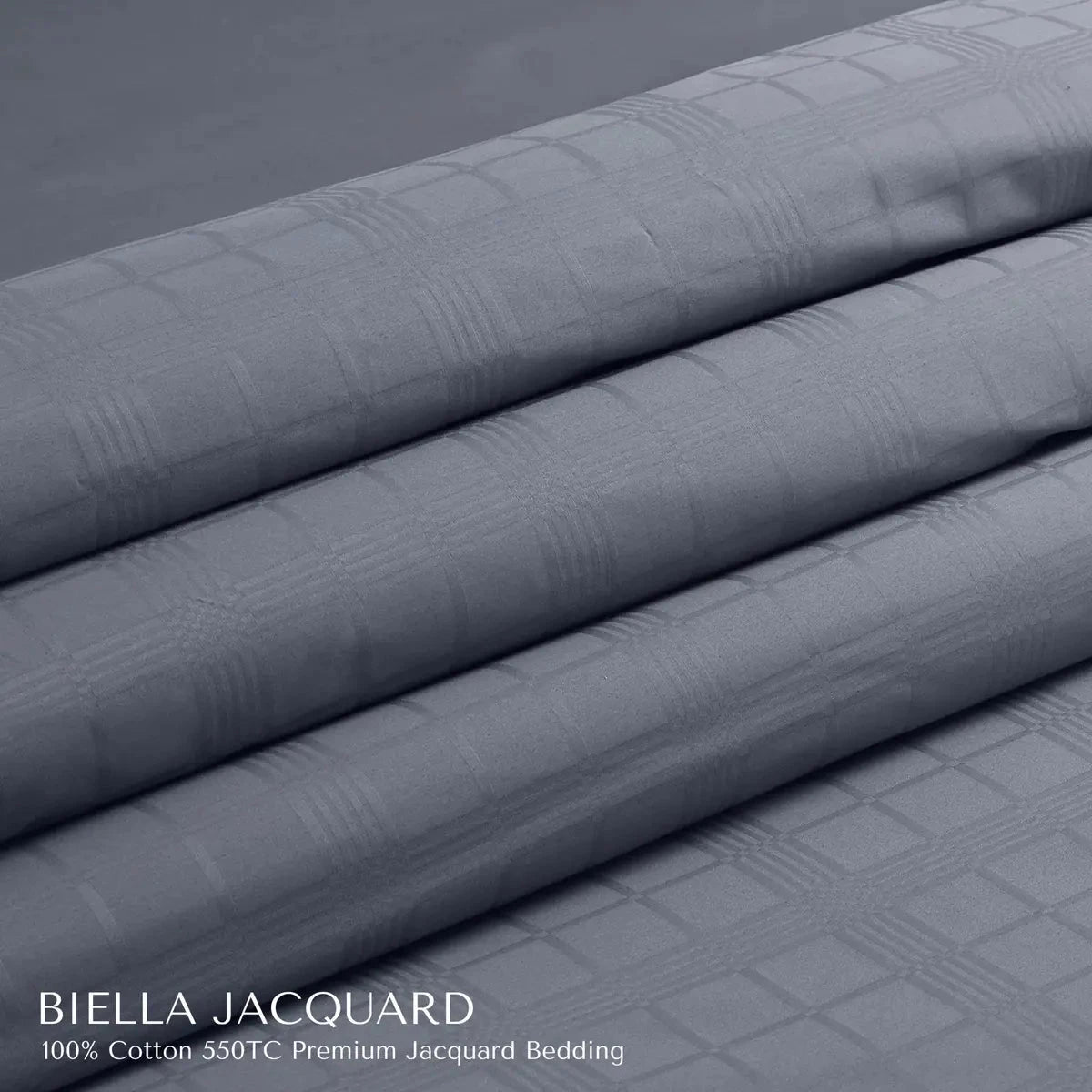 Biella Jacquard Grey King Size Bedsheet Set - Pallodstore