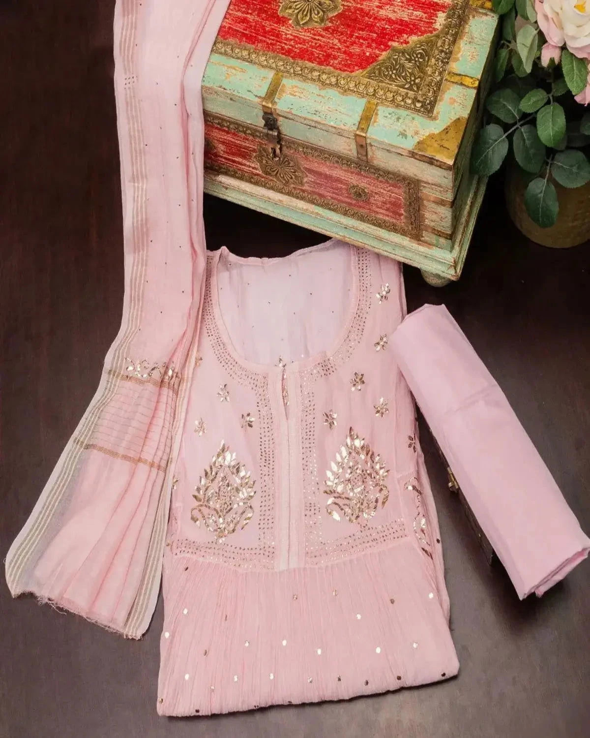 Blush Pink Mulmul Kurta - Pallodstore