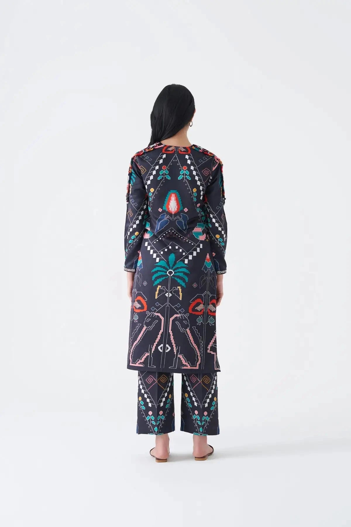 Carbon Gray Coba Kurta Pant Set - Pallodstore