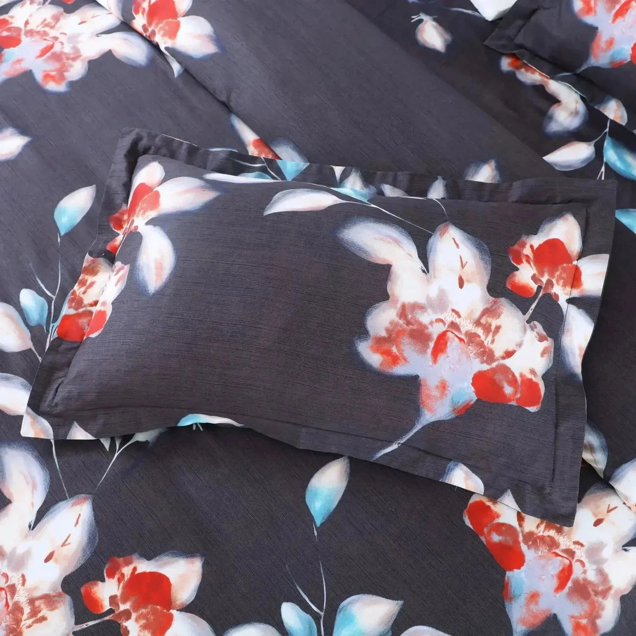Deep Grey Sion Printed 500TC Egyptian Cotton Bedding - Pallodstore