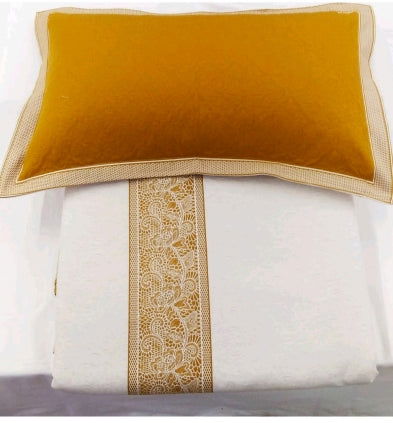 Dentell Poly-Cotton 3Pcs Bed Cover Cum Comforter Set, Mustrad Color - Pallodstore