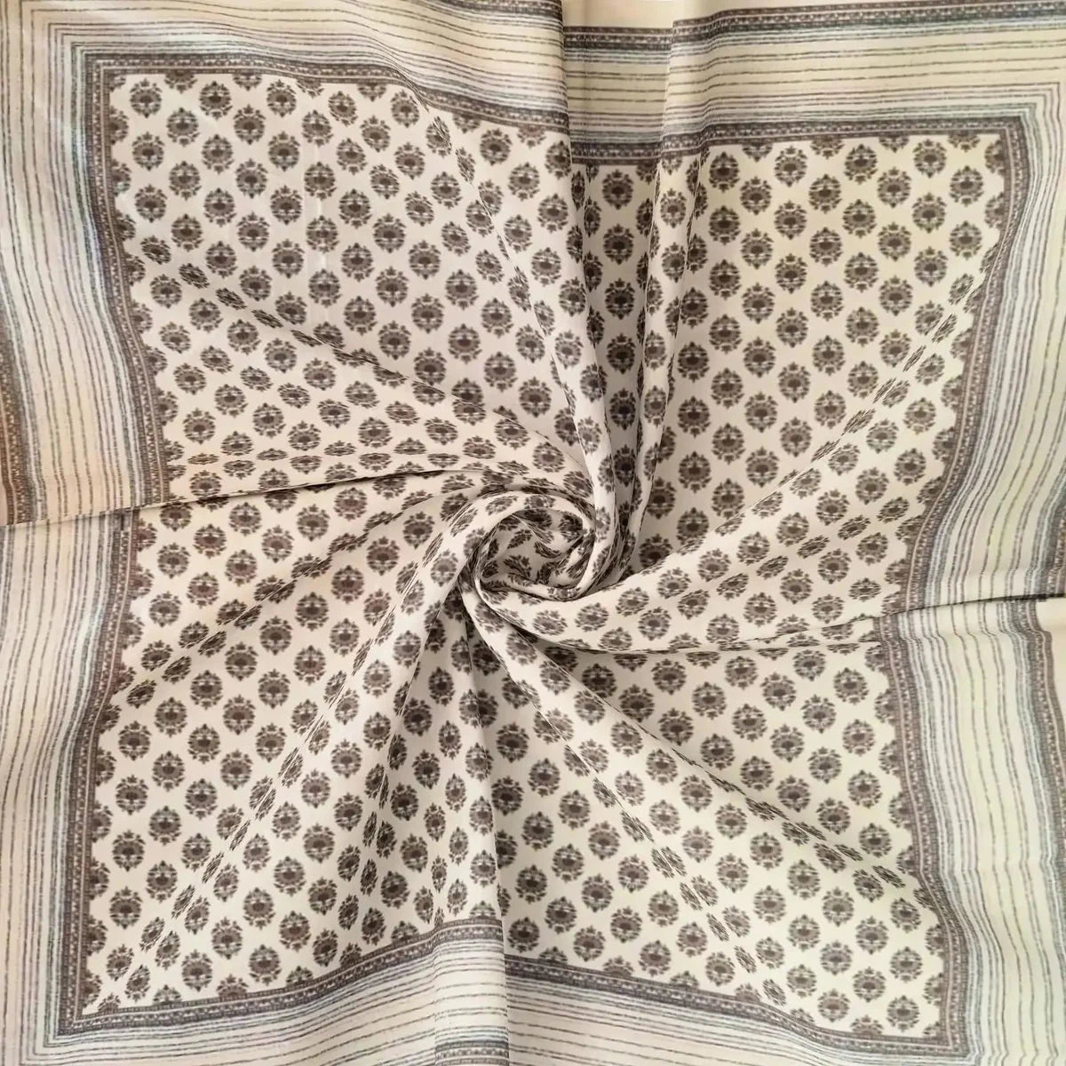 Divine Handblock Printed Grey Color Double Bedsheets - Pallodstore