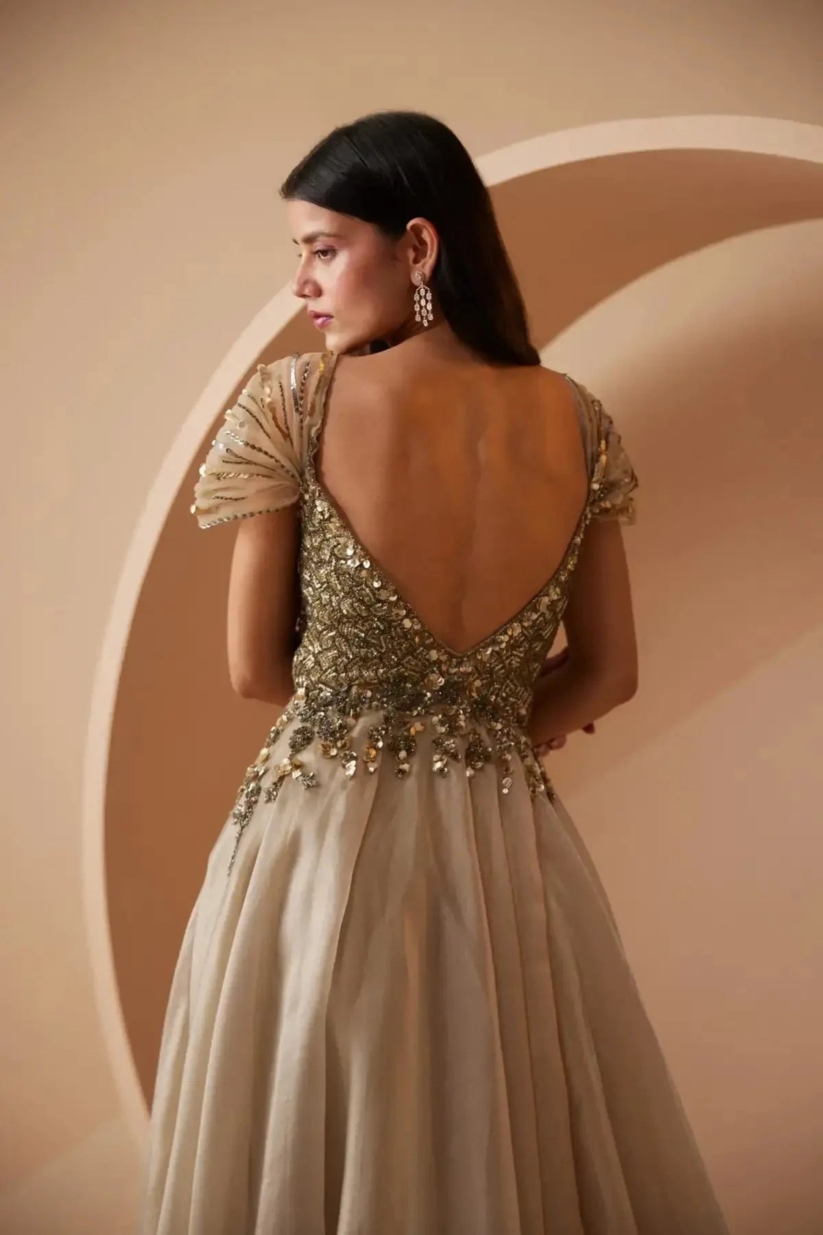 Ether Beige Gown - Pallodstore
