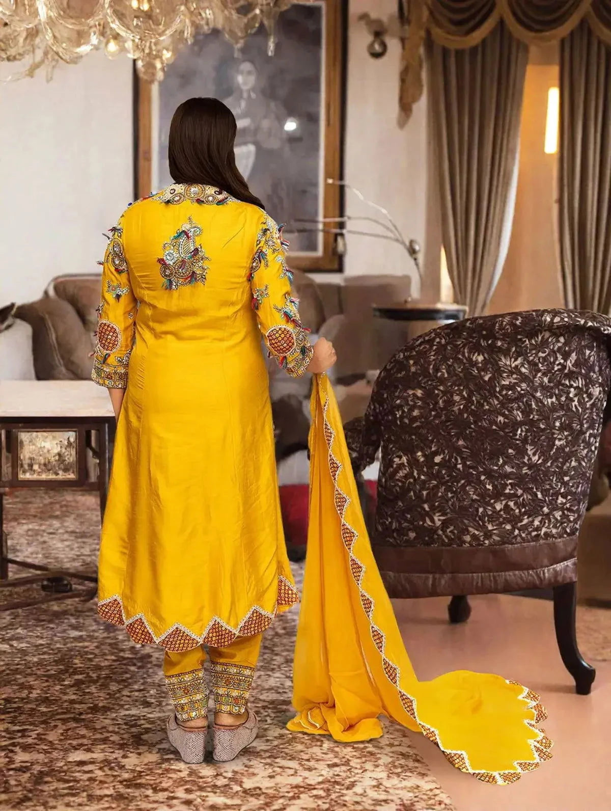 Golden Yellow Kurta Set - Pallodstore