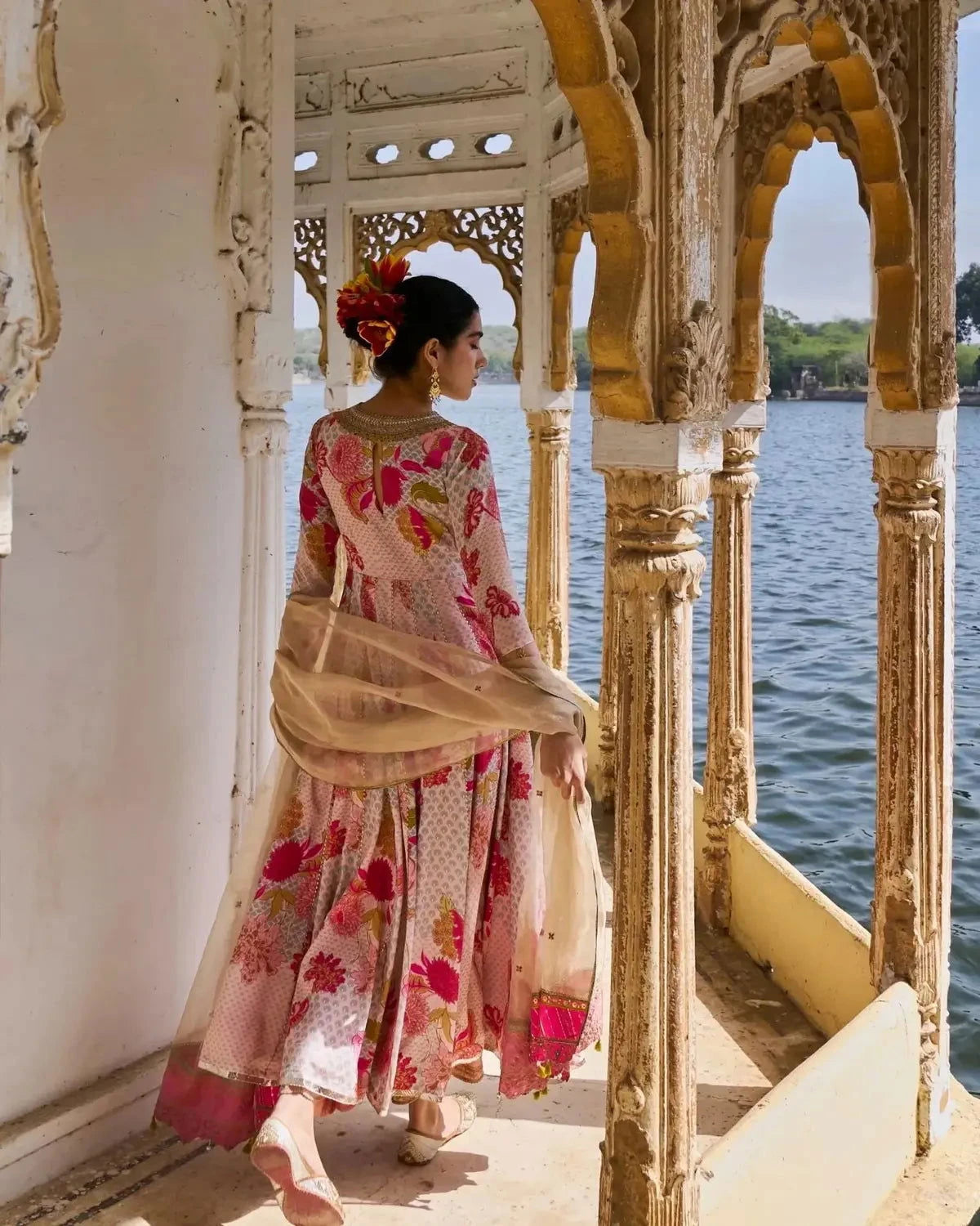 Gul Nude Pink Anarkali Set - Pallodstore