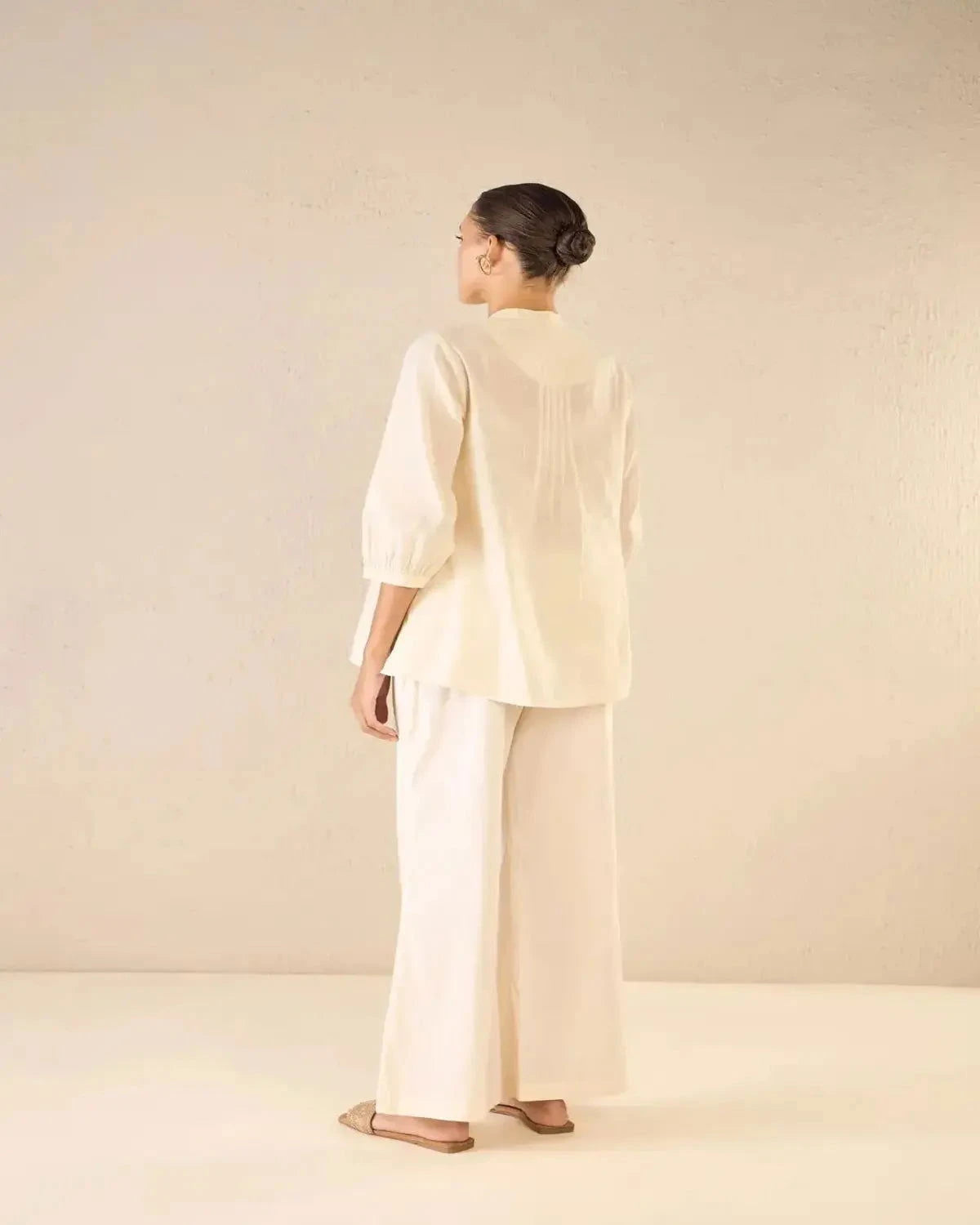 Ivory Bold Placket CO-Ord Set - Pallodstore