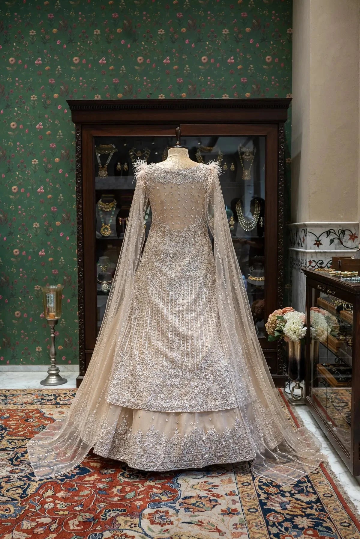 Lehenga Jacket With Falling Sleeves - Pallodstore