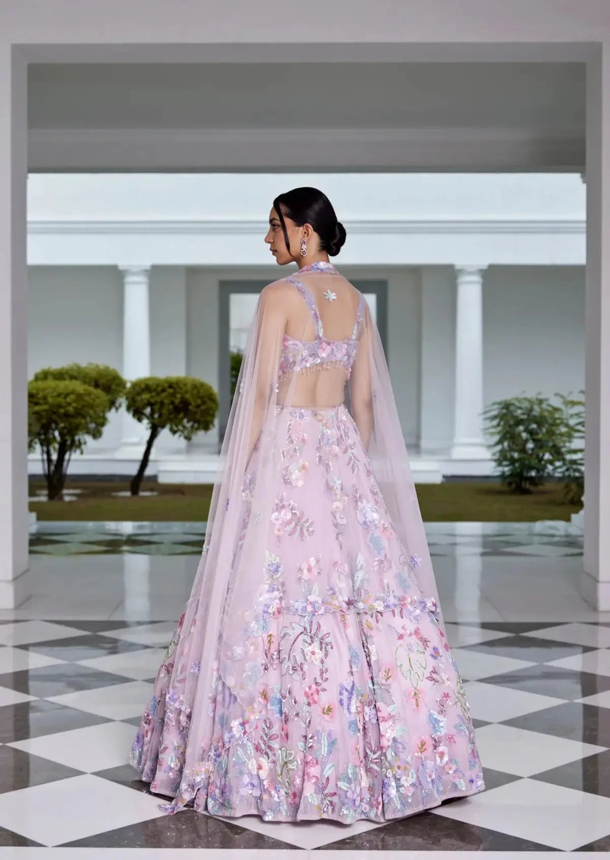 Lilac Embellished Lehenga - Pallodstore