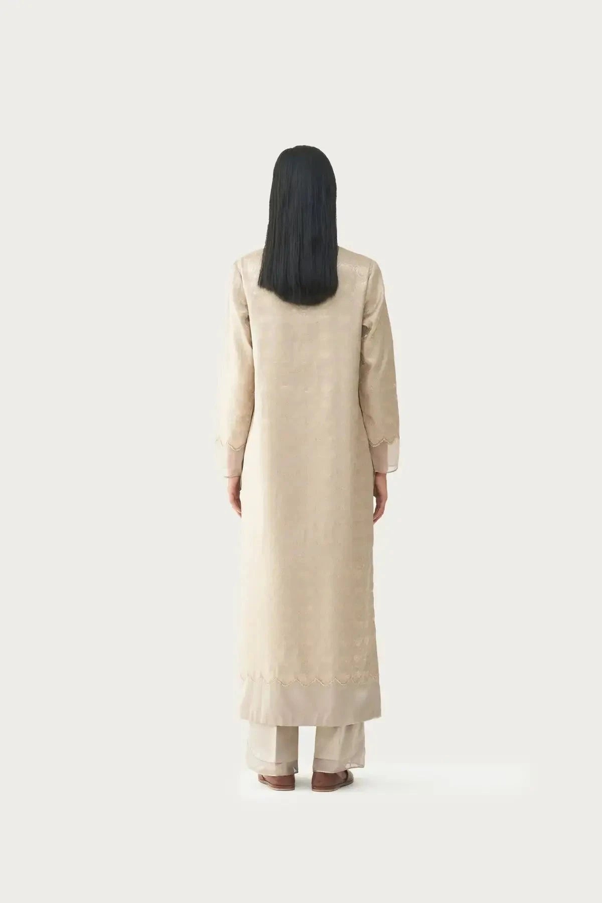 Malabar Shadow Grey Kurta Set - Pallodstore