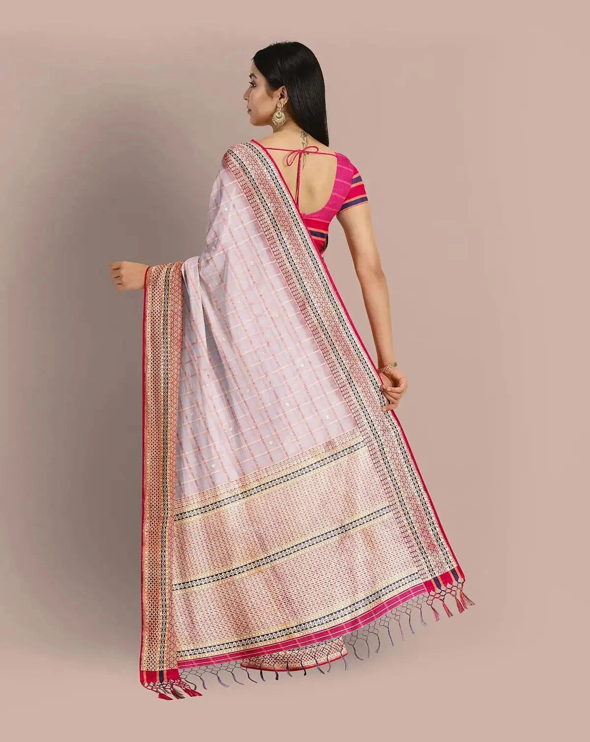 Mauve Banarasi Organza Saree - Pallodstore