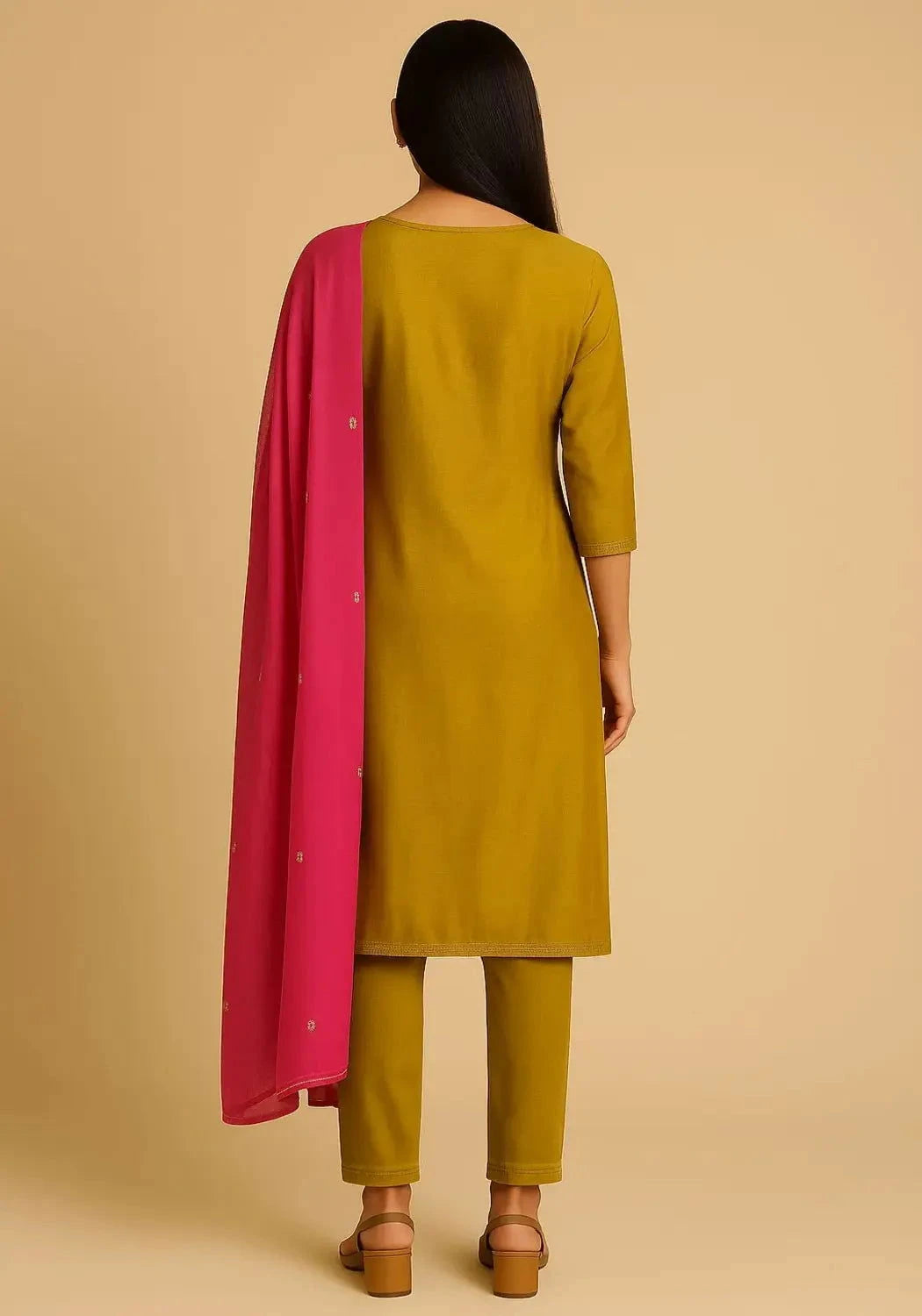 Mustard Yellow A - Line Suit Set - Pallodstore