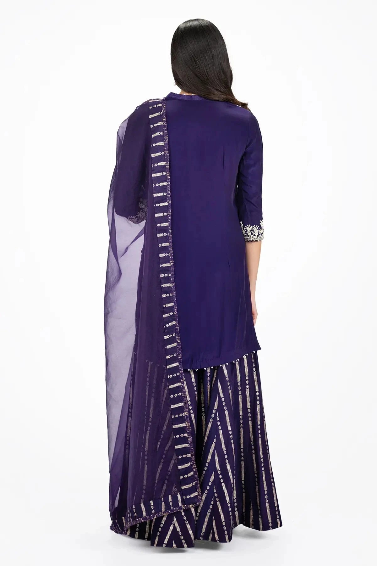 Paisley Striped Silk Suit Set - Pallodstore