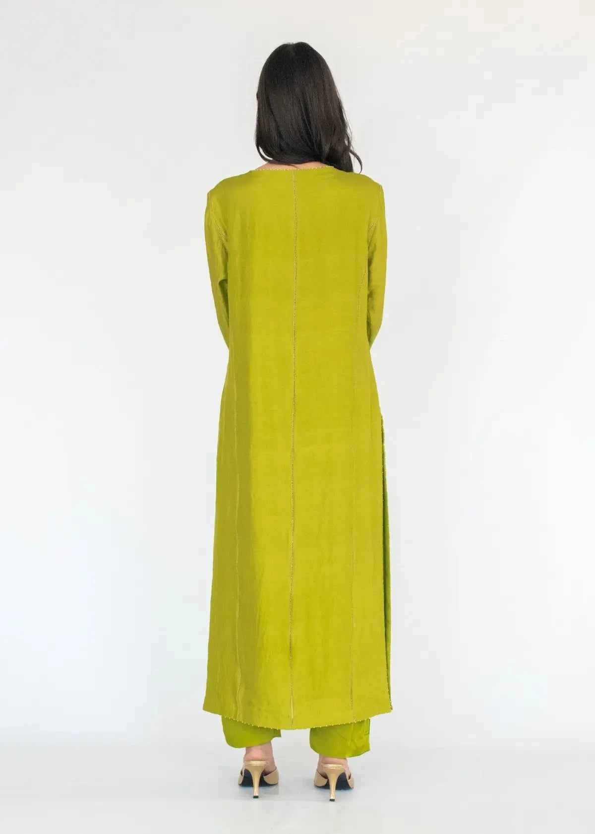 Parrot Green Moha Kurta Set - Pallodstore