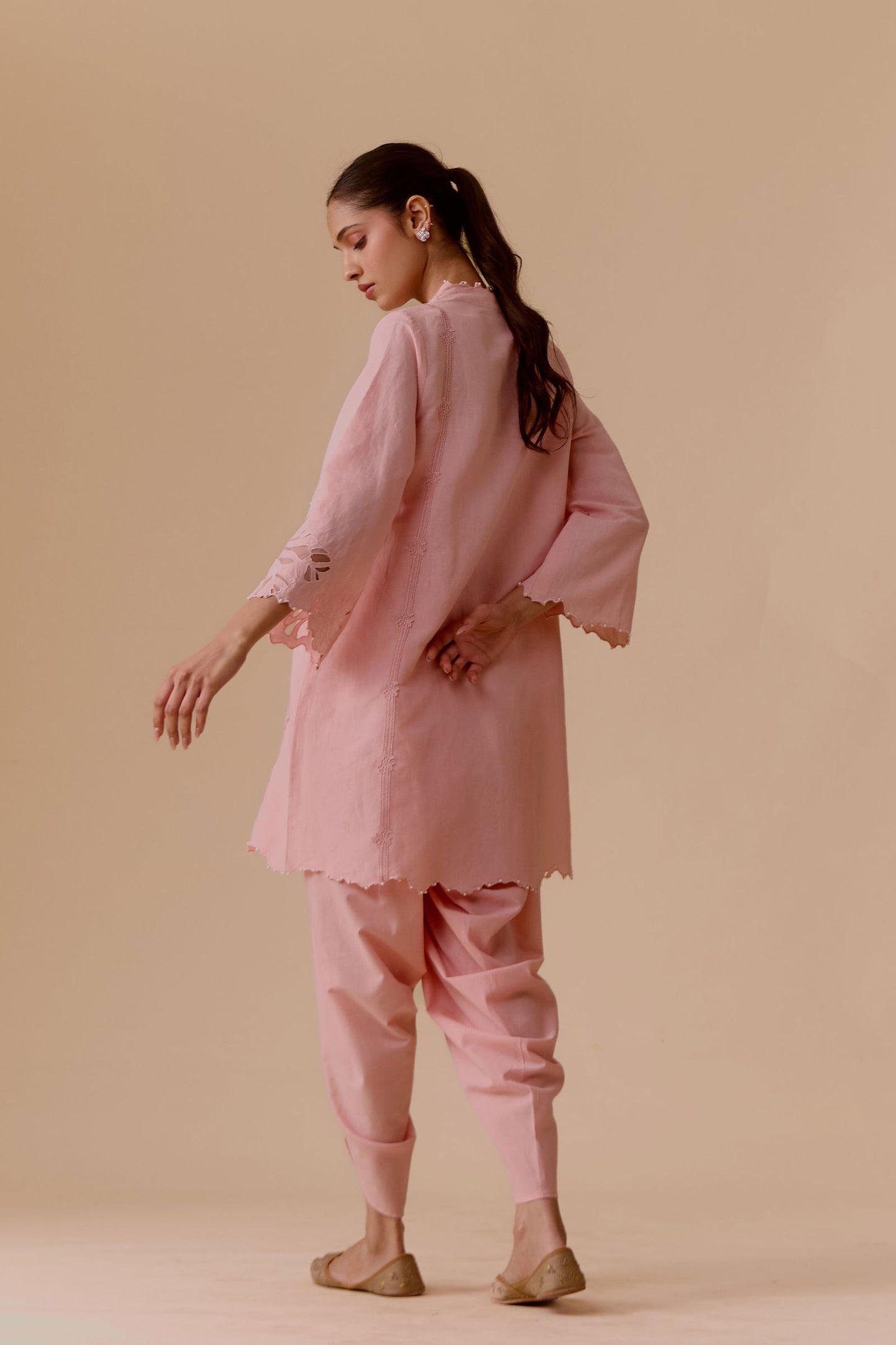 Pink Resham Kurta - Pallodstore