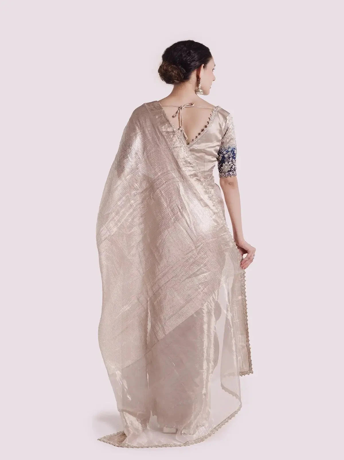 Platinum Tissue Embellished Saree - Pallodstore