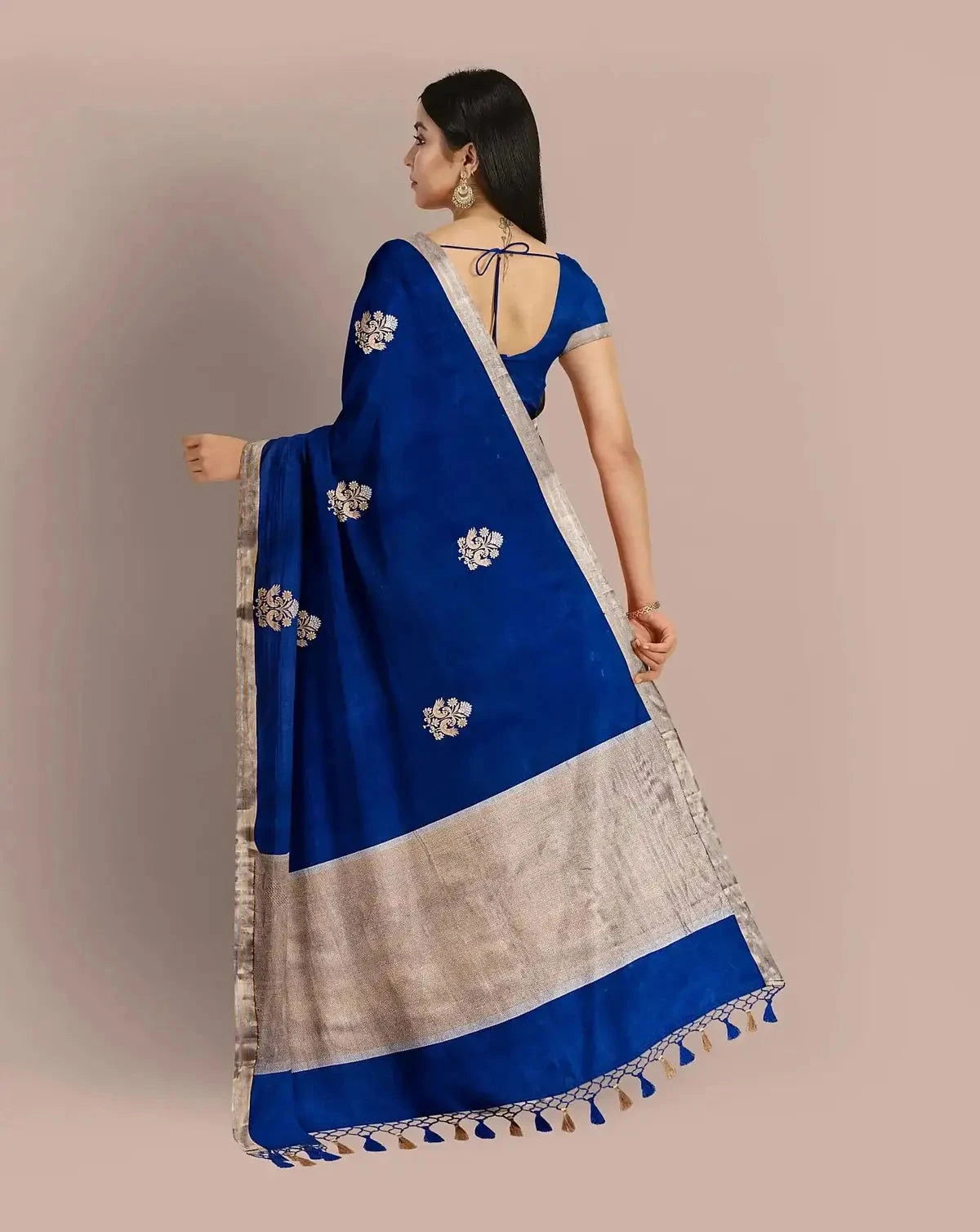 Royal Blue Banarasi Saree - Pallodstore
