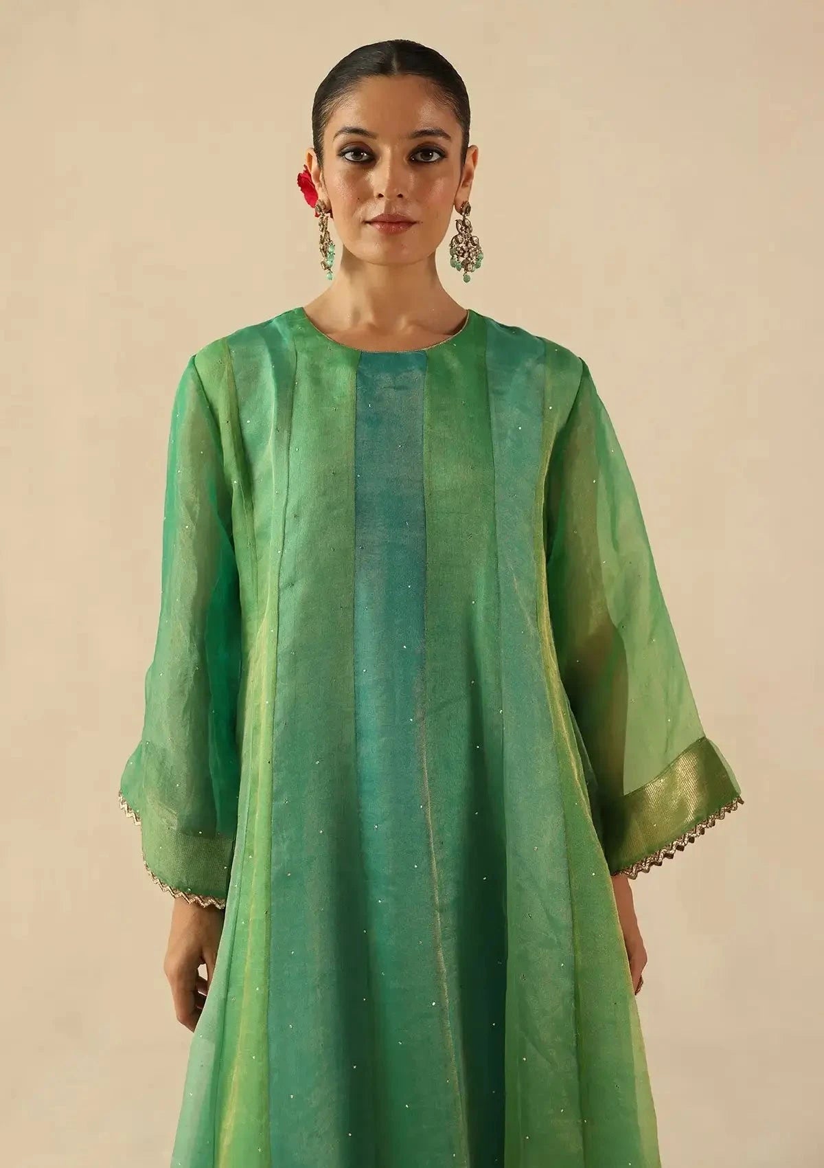 Turquoise Rimjhim Kurta Set - Pallodstore