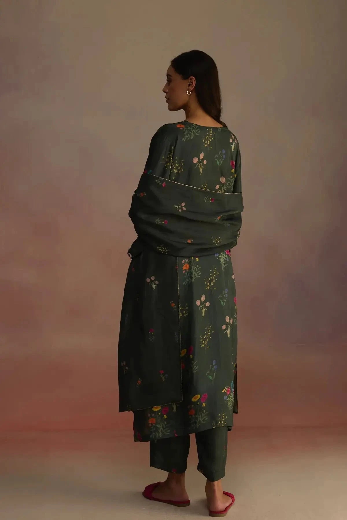 Zaira Long Green Kurta - Pallodstore