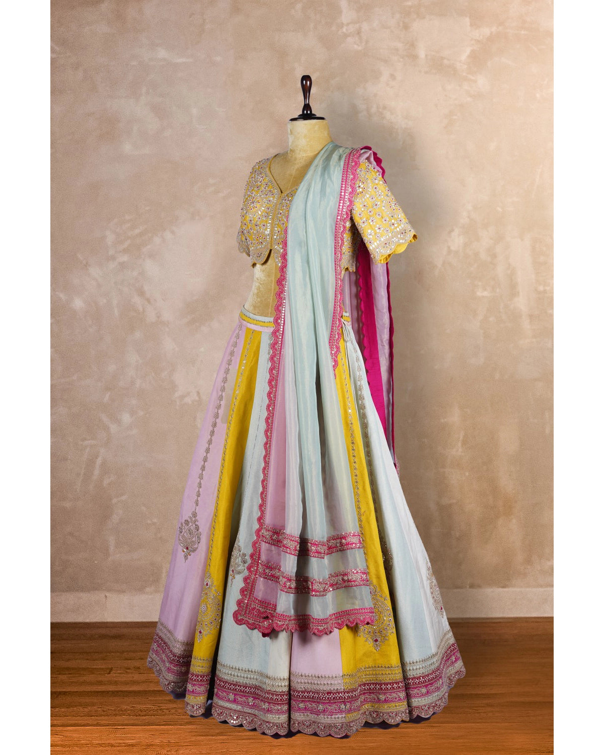 Multicolor Tissue Lehenga