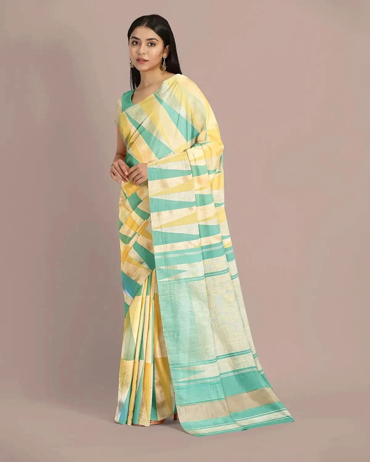 Abstract Kanjivaram Silk Saree - Pallodstore