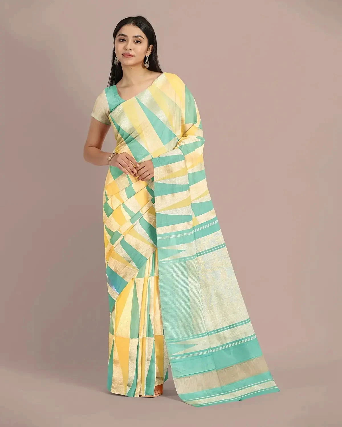 Abstract Kanjivaram Silk Saree - Pallodstore