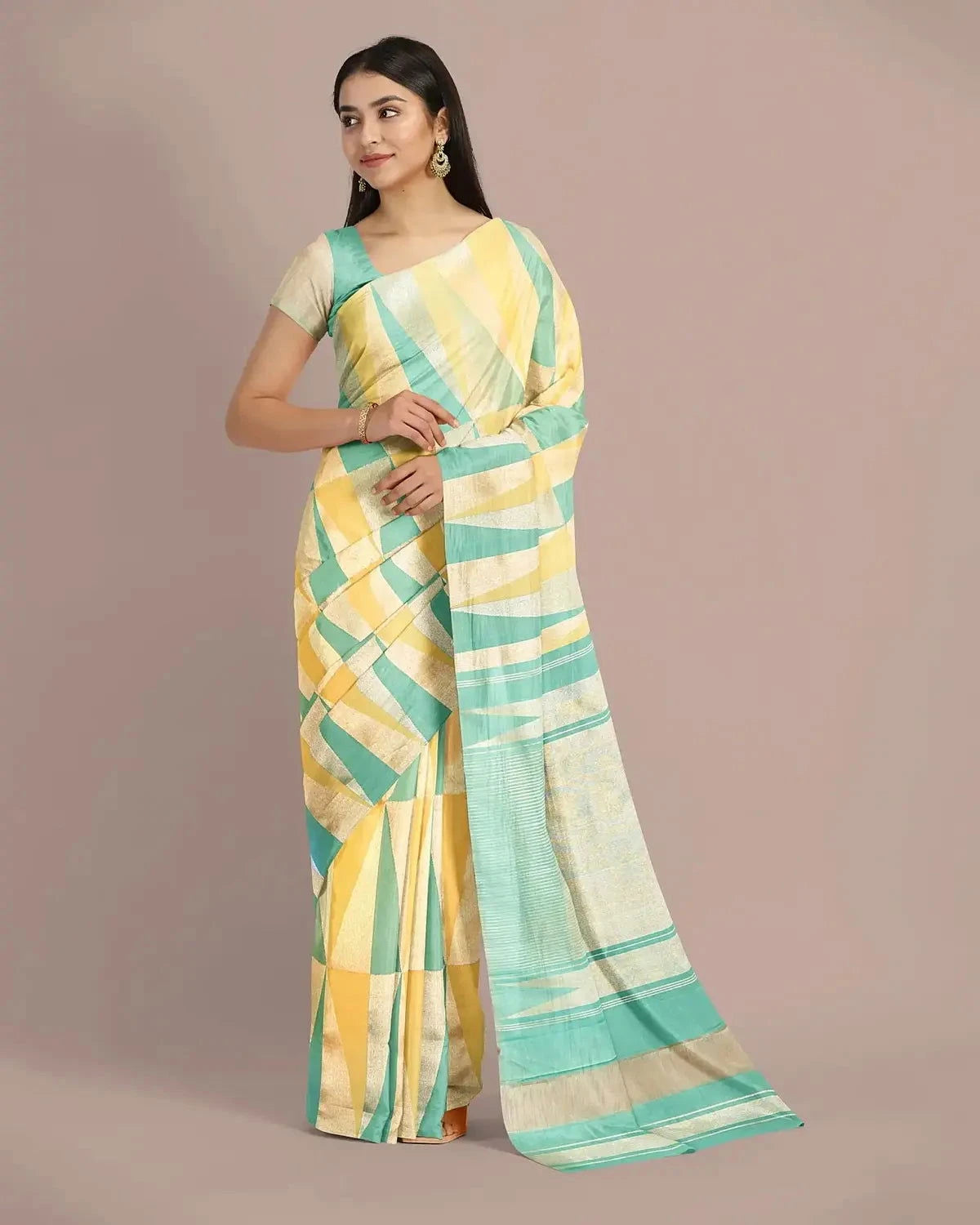 Abstract Kanjivaram Silk Saree - Pallodstore