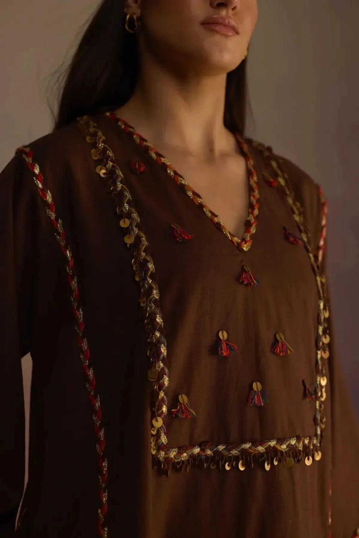 Amber Brown Kurta Set - Pallodstore