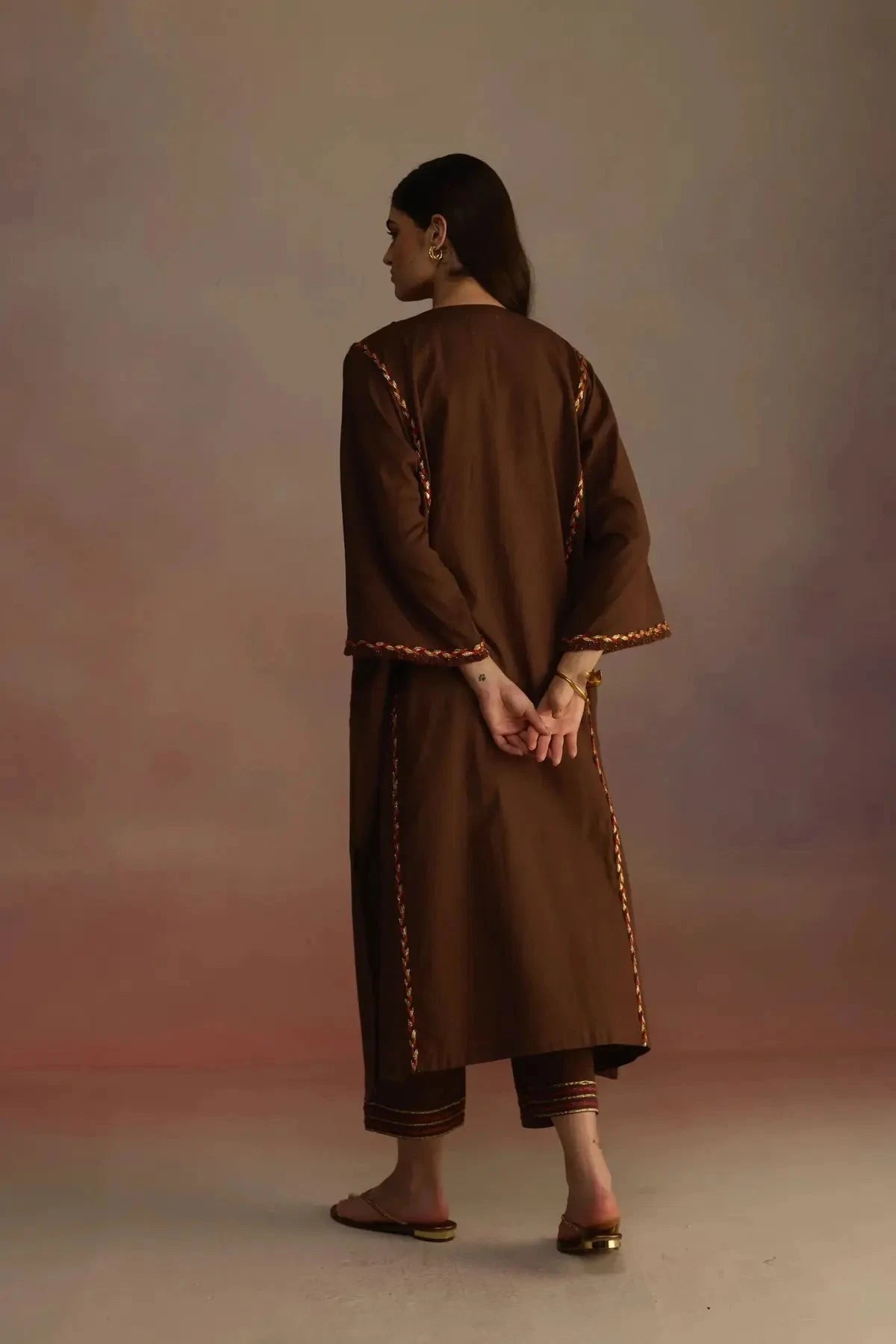 Amber Brown Kurta Set - Pallodstore