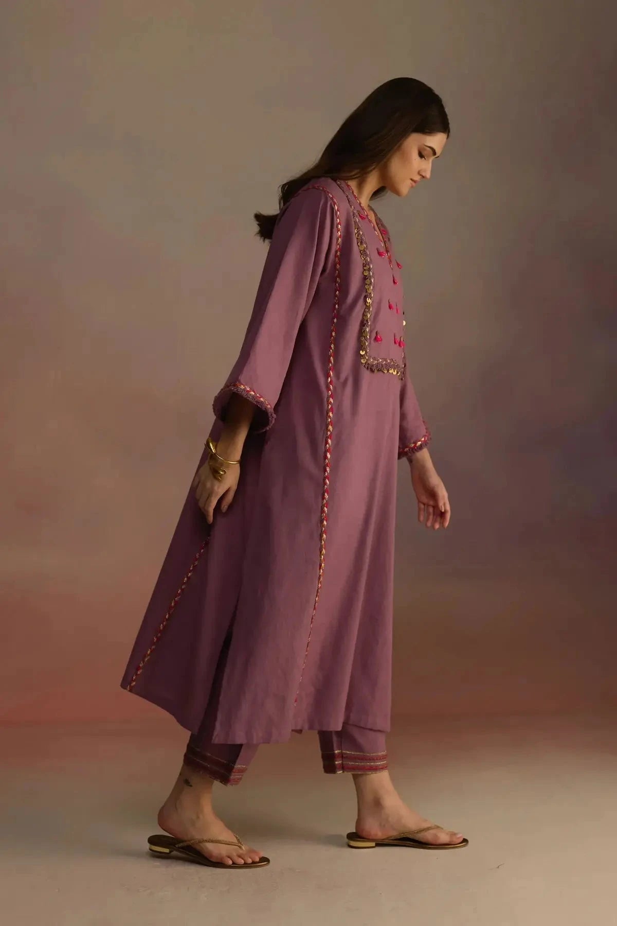 Amber Purple Kurta Set - Pallodstore