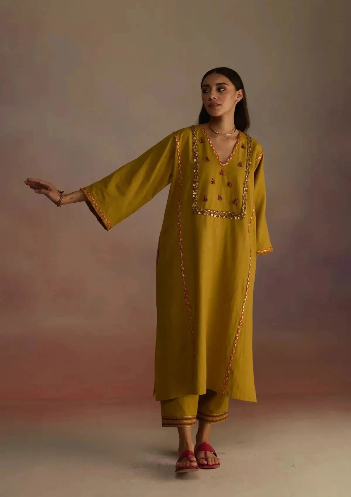 Amber Yellow Kurta Set - Pallodstore