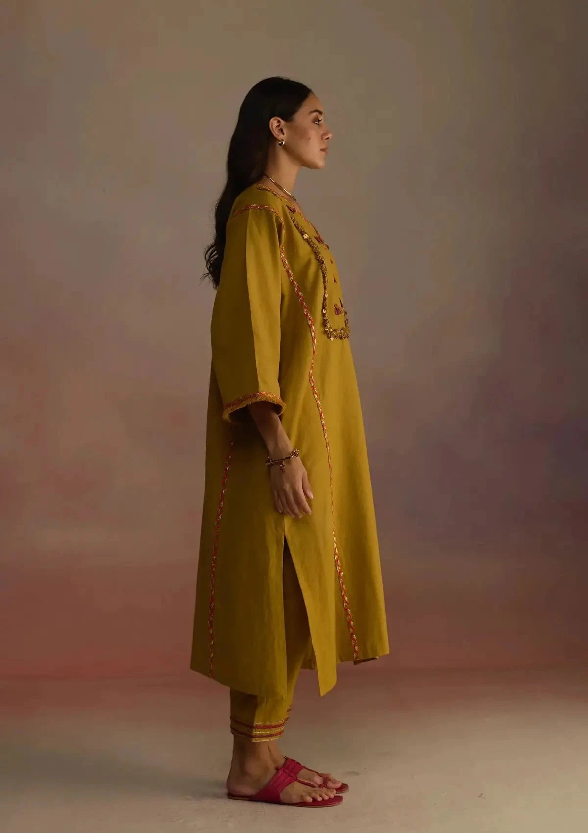 Amber Yellow Kurta Set - Pallodstore