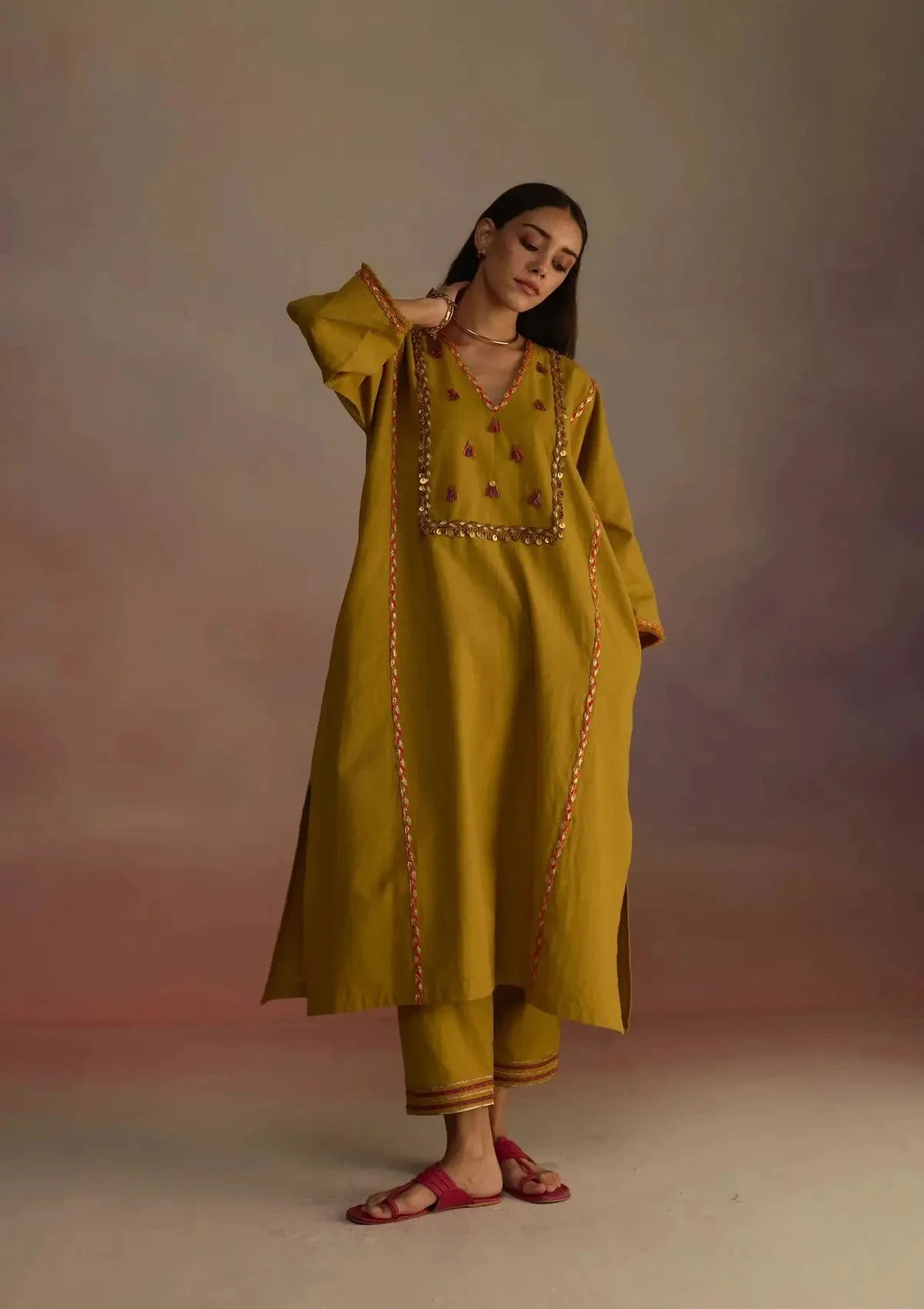 Amber Yellow Kurta Set - Pallodstore