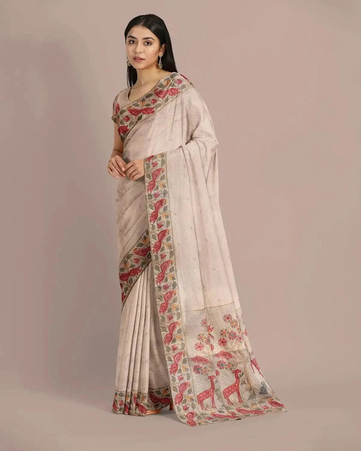 Antique Gold Tissue Saree - Pallodstore
