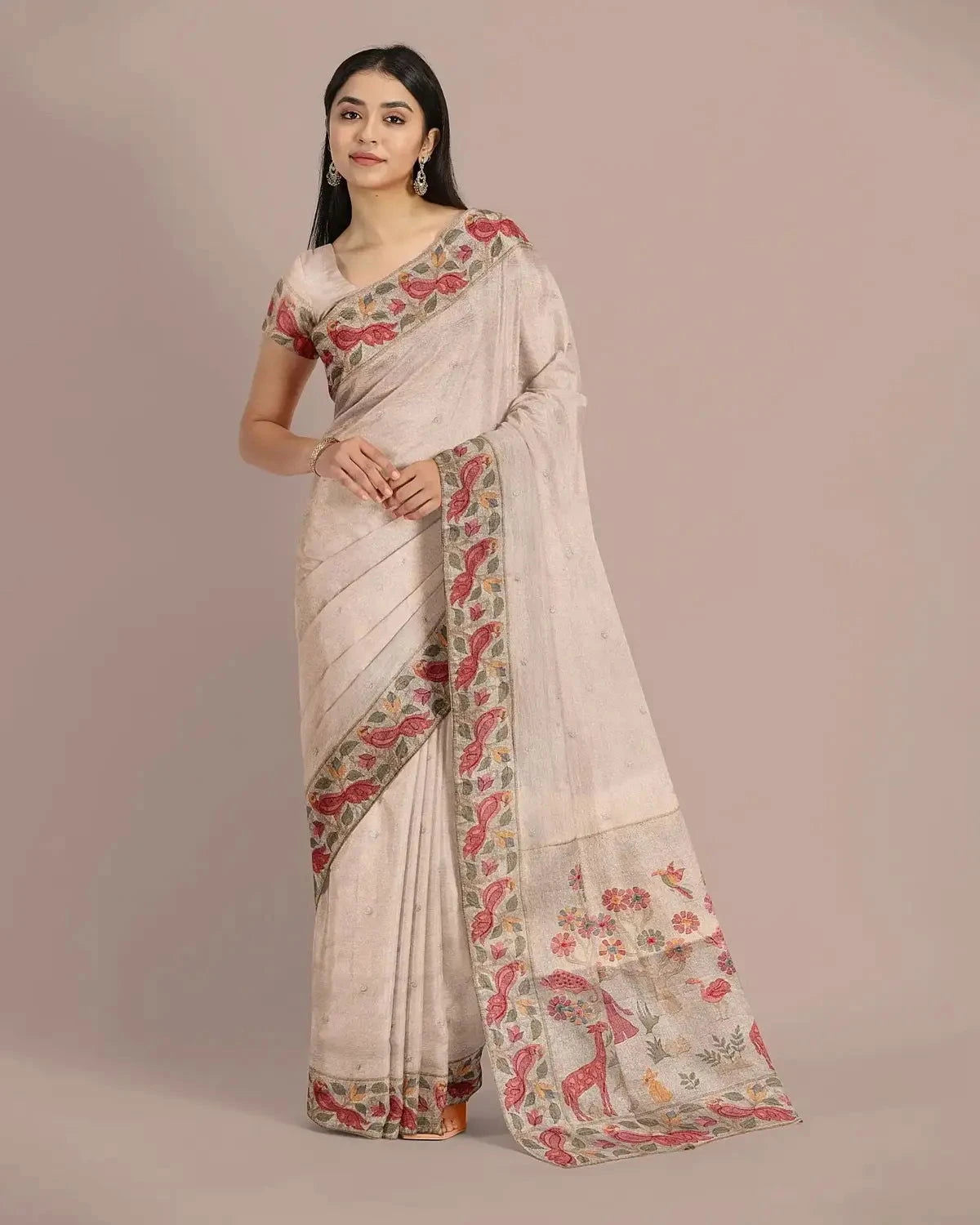 Antique Gold Tissue Saree - Pallodstore