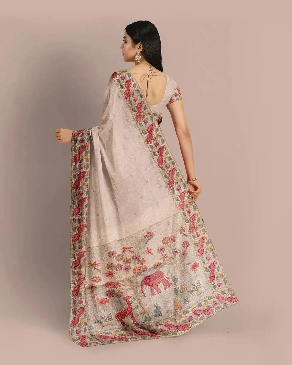 Antique Gold Tissue Saree - Pallodstore
