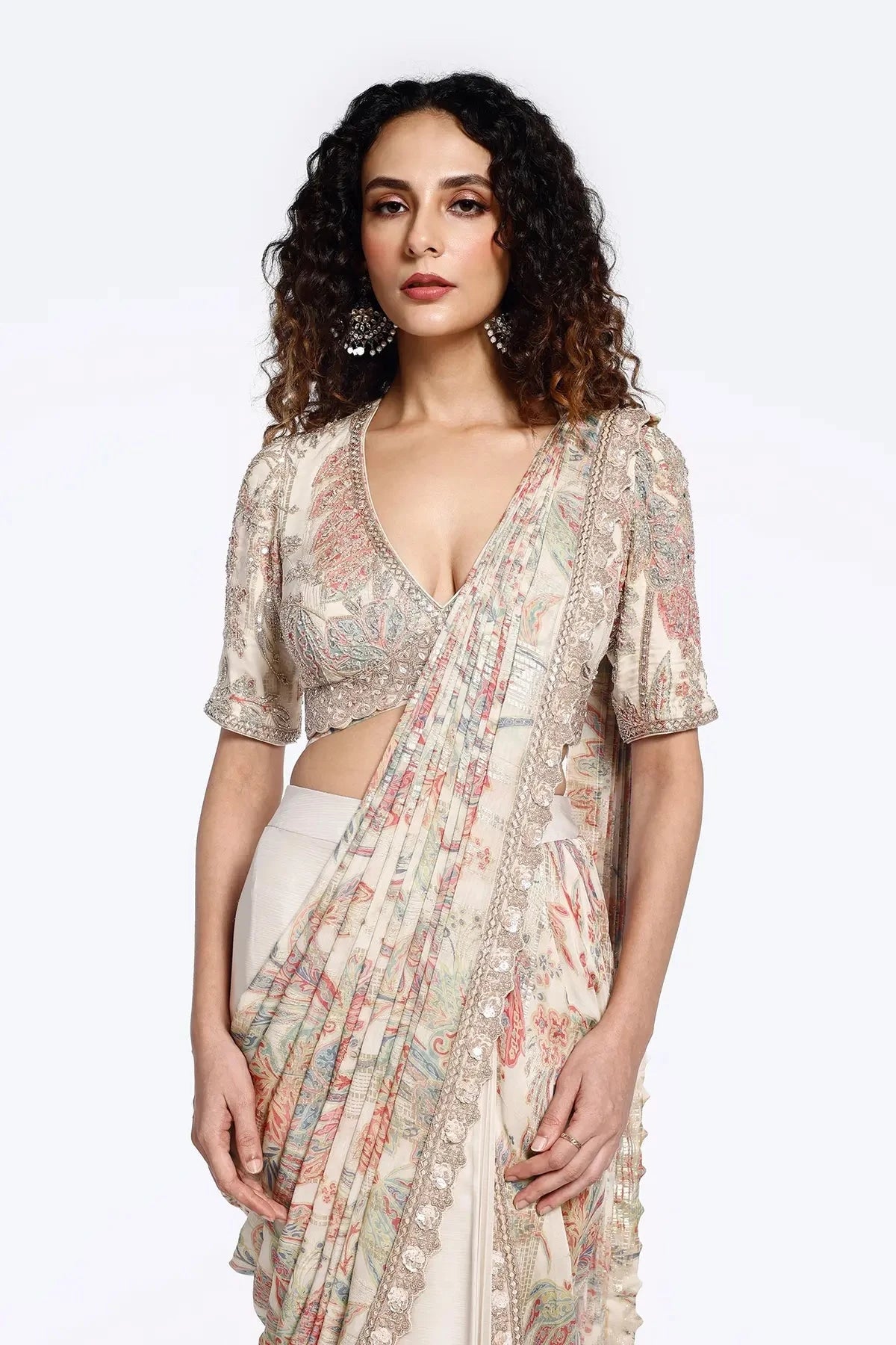 Aphrodite Organza Drape Saree - Pallodstore