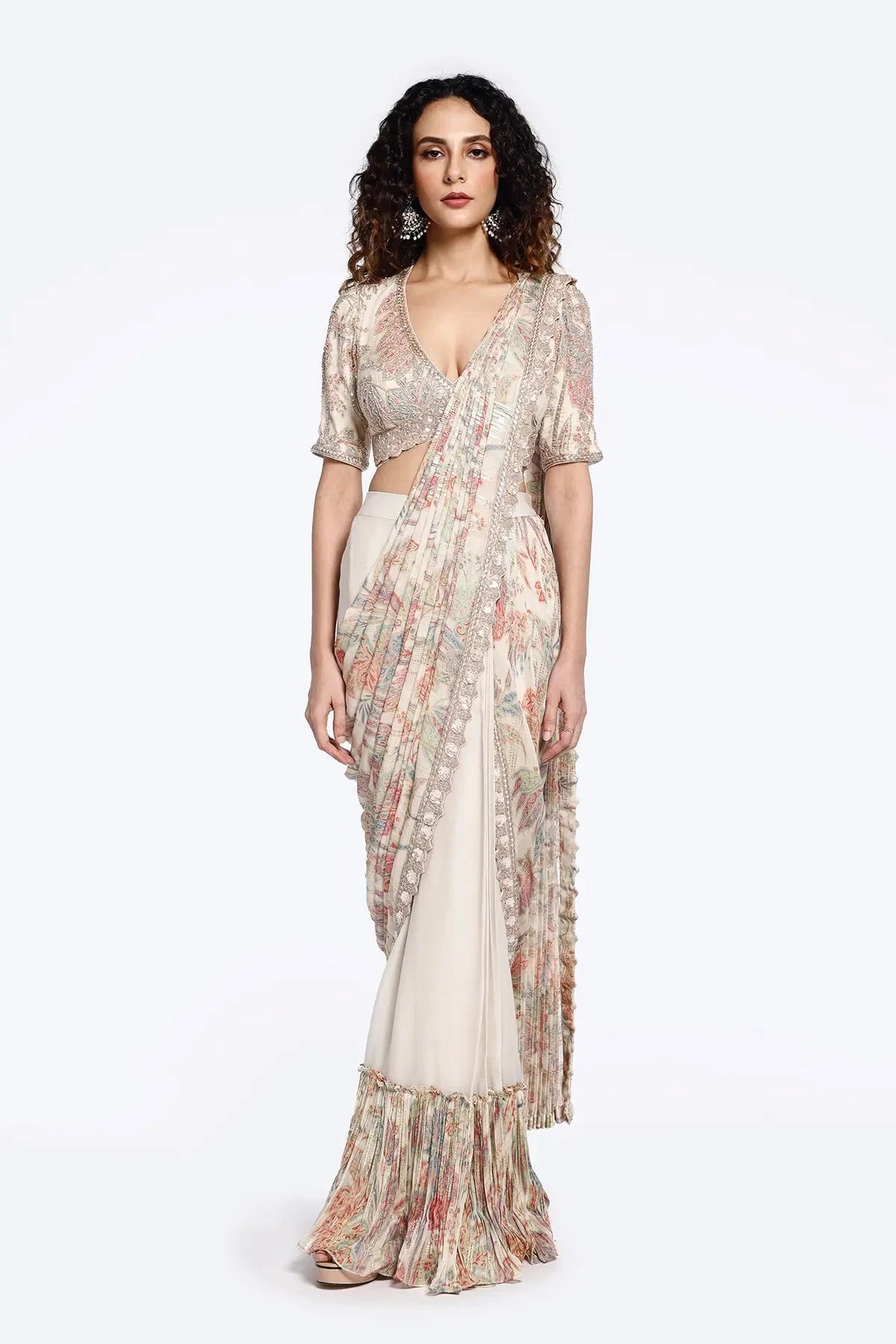 Aphrodite Organza Drape Saree - Pallodstore