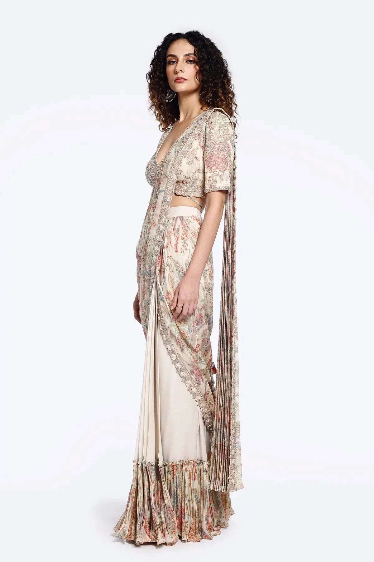 Aphrodite Organza Drape Saree - Pallodstore