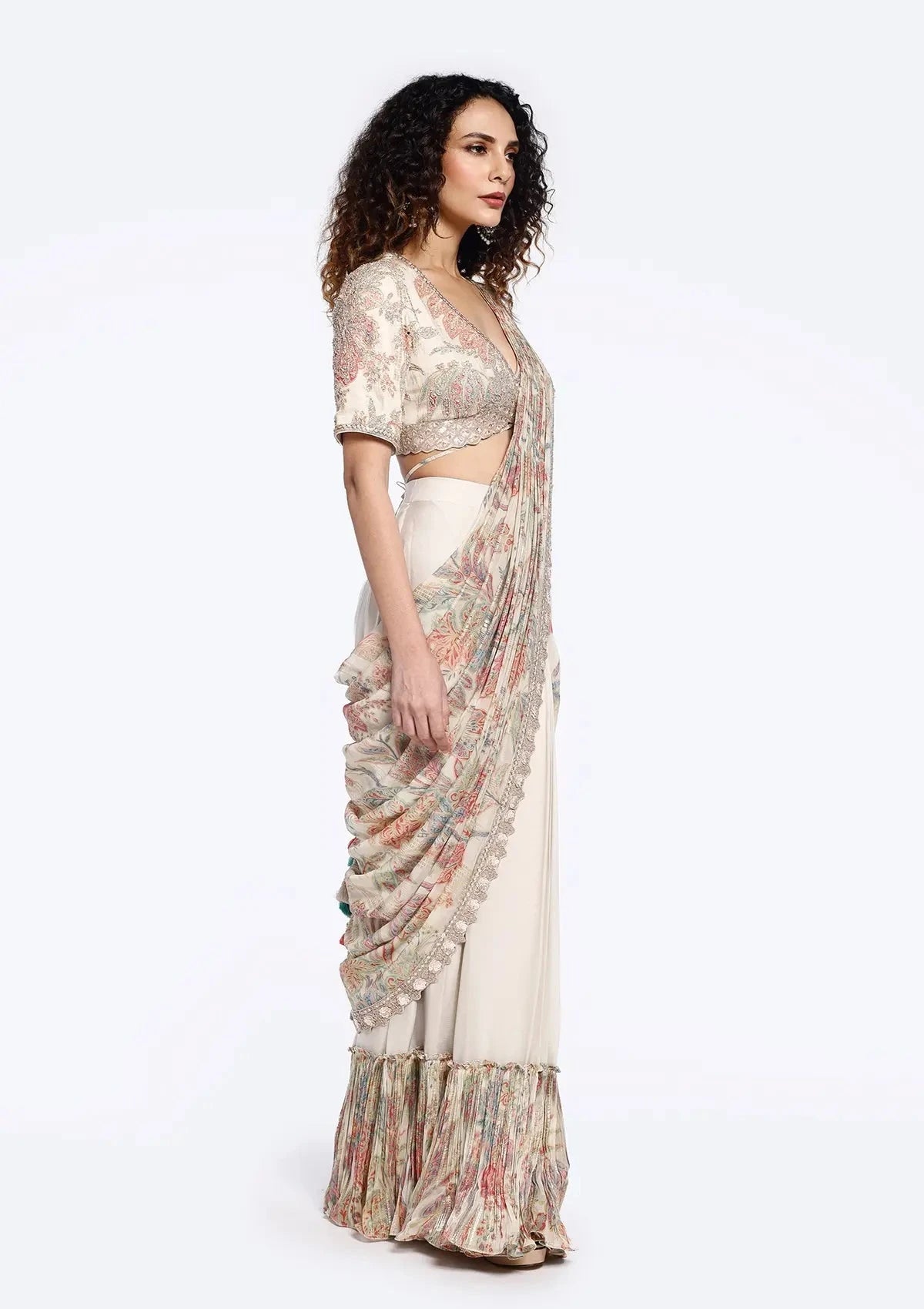 Aphrodite Organza Drape Saree - Pallodstore