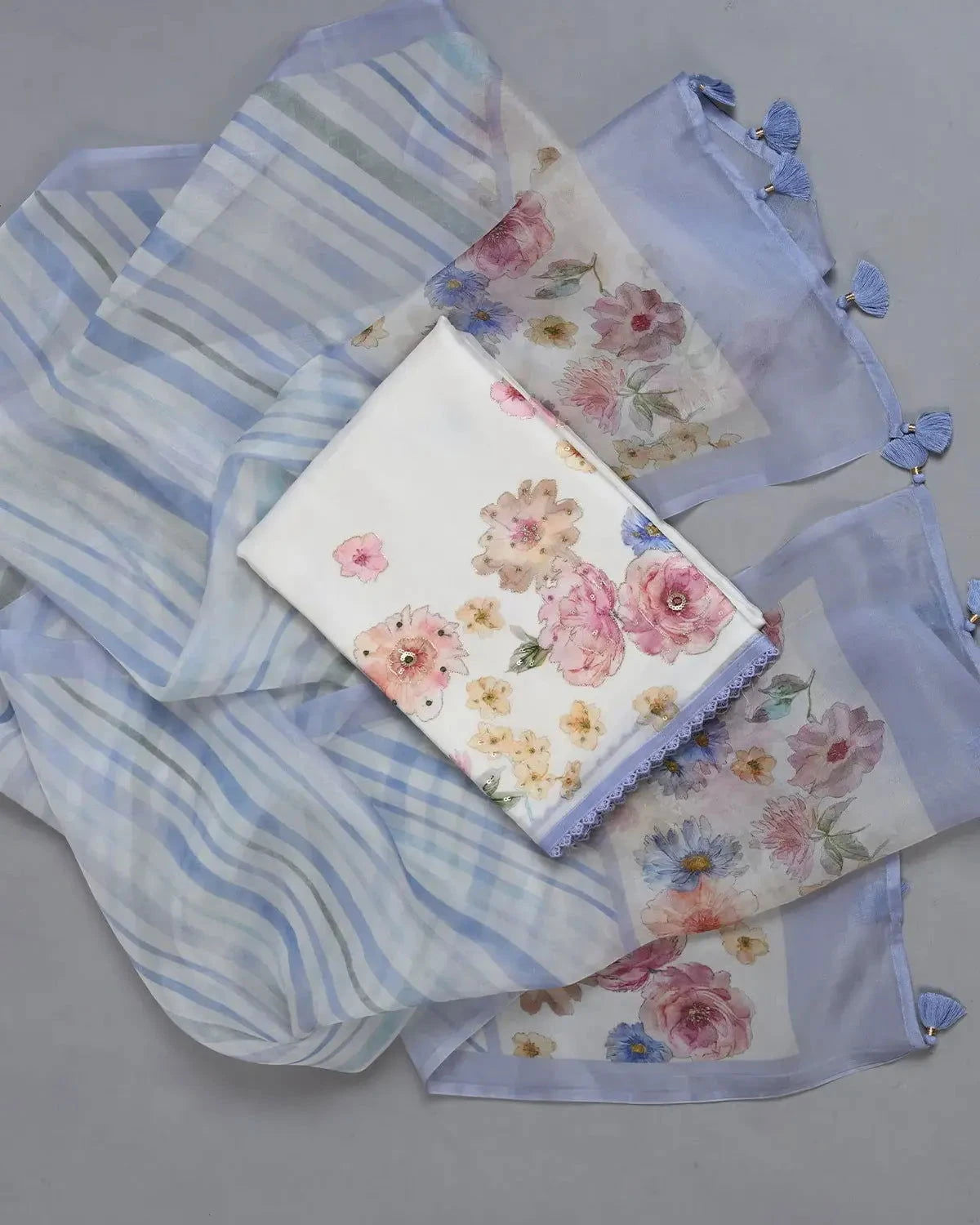 Applique Multi-Colour Organza Set - Pallodstore