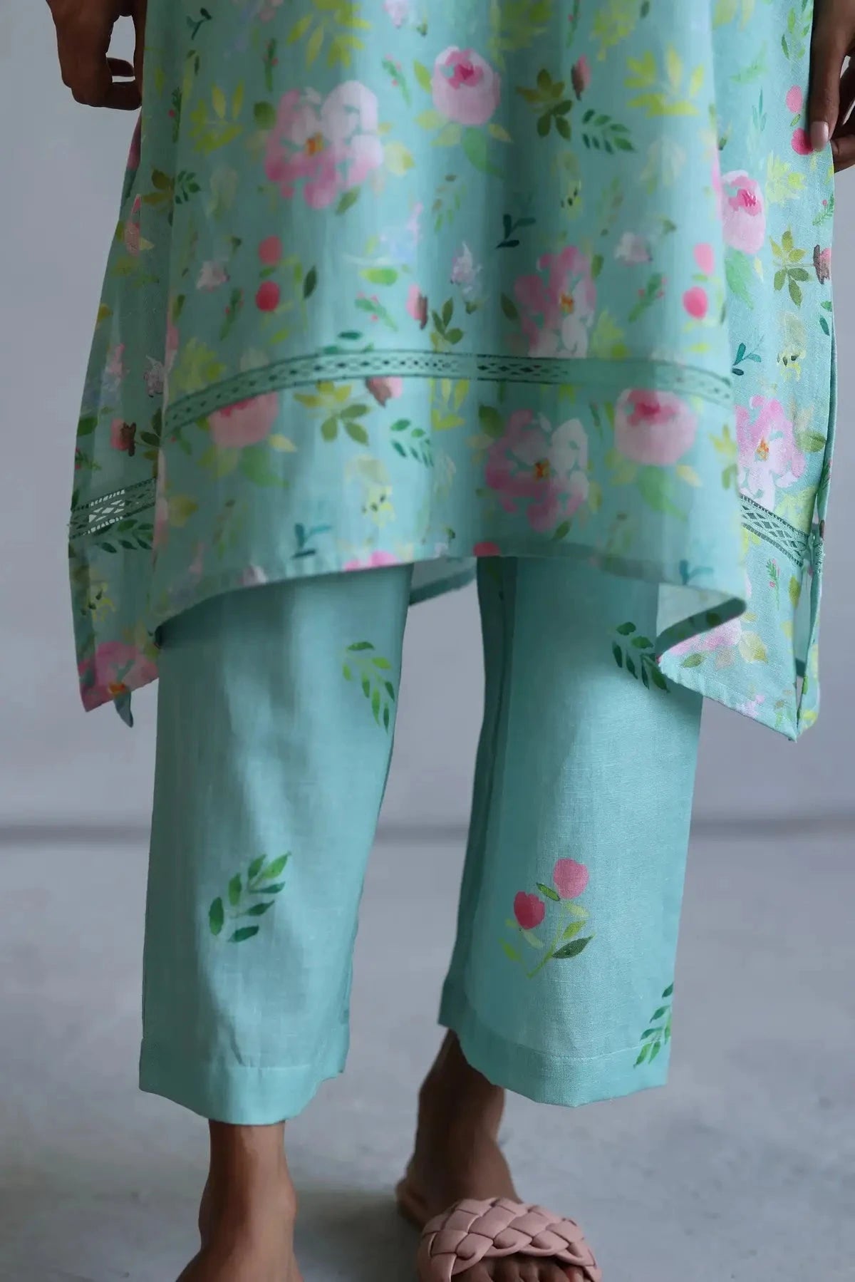 Aqua Hyacinth Kurta Set - Pallodstore