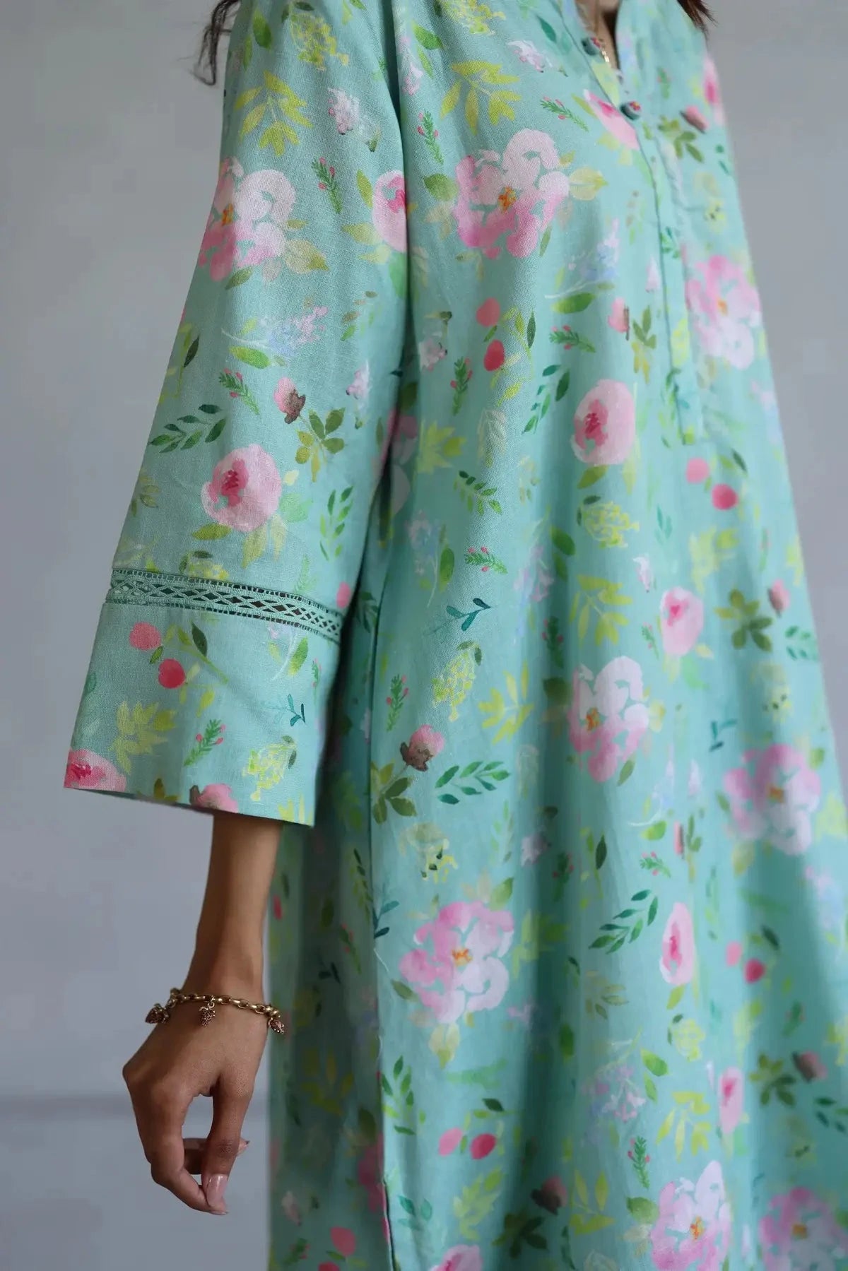 Aqua Hyacinth Kurta Set - Pallodstore