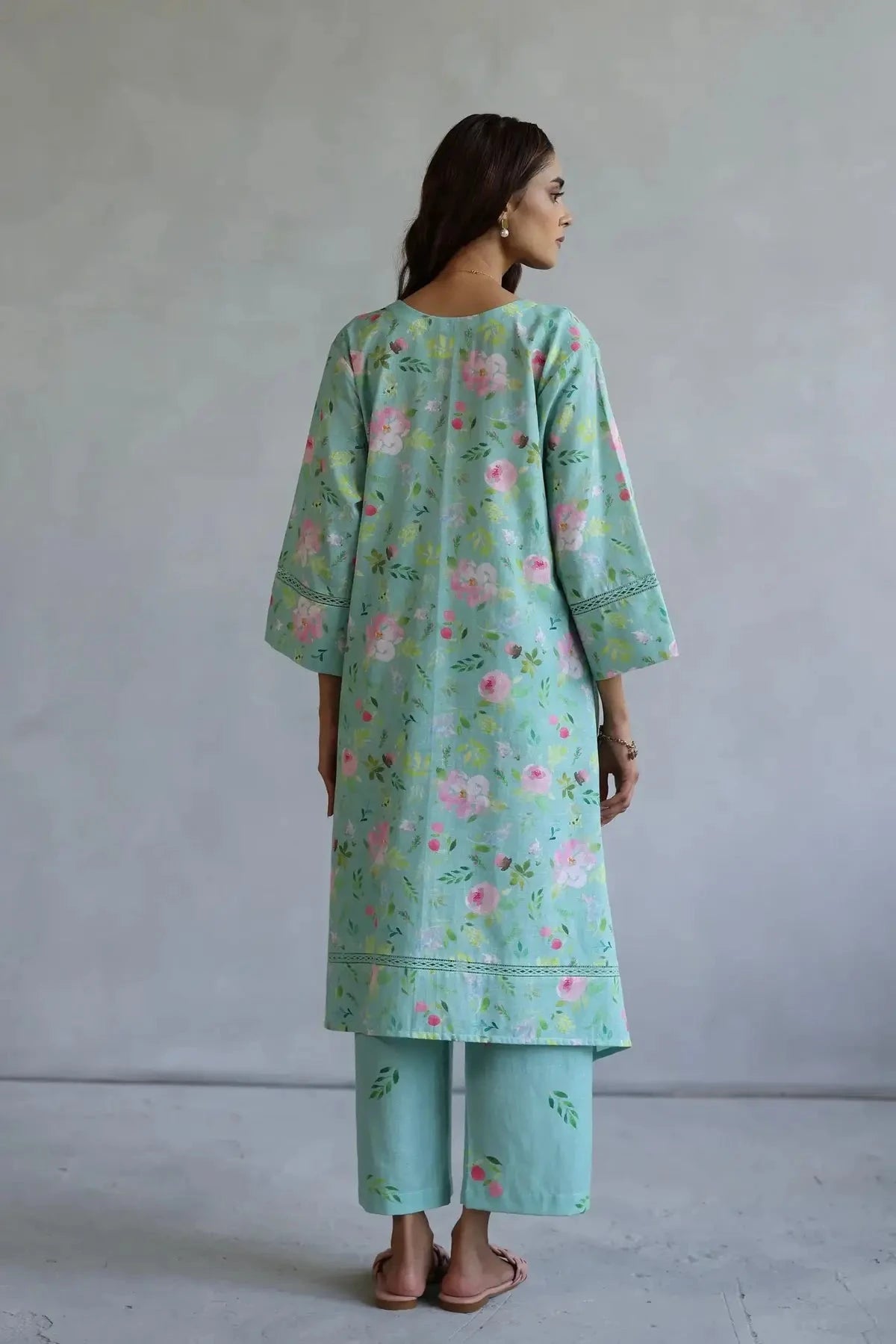 Aqua Hyacinth Kurta Set - Pallodstore