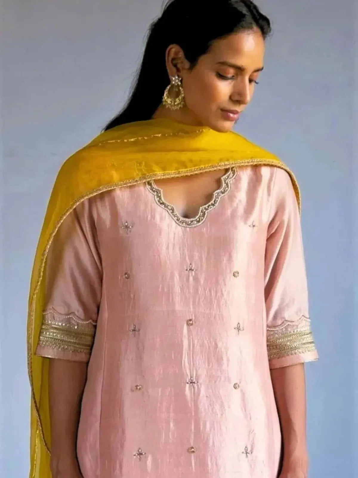 Ash Pink Tannu Kurta with Pants - Pallodstore