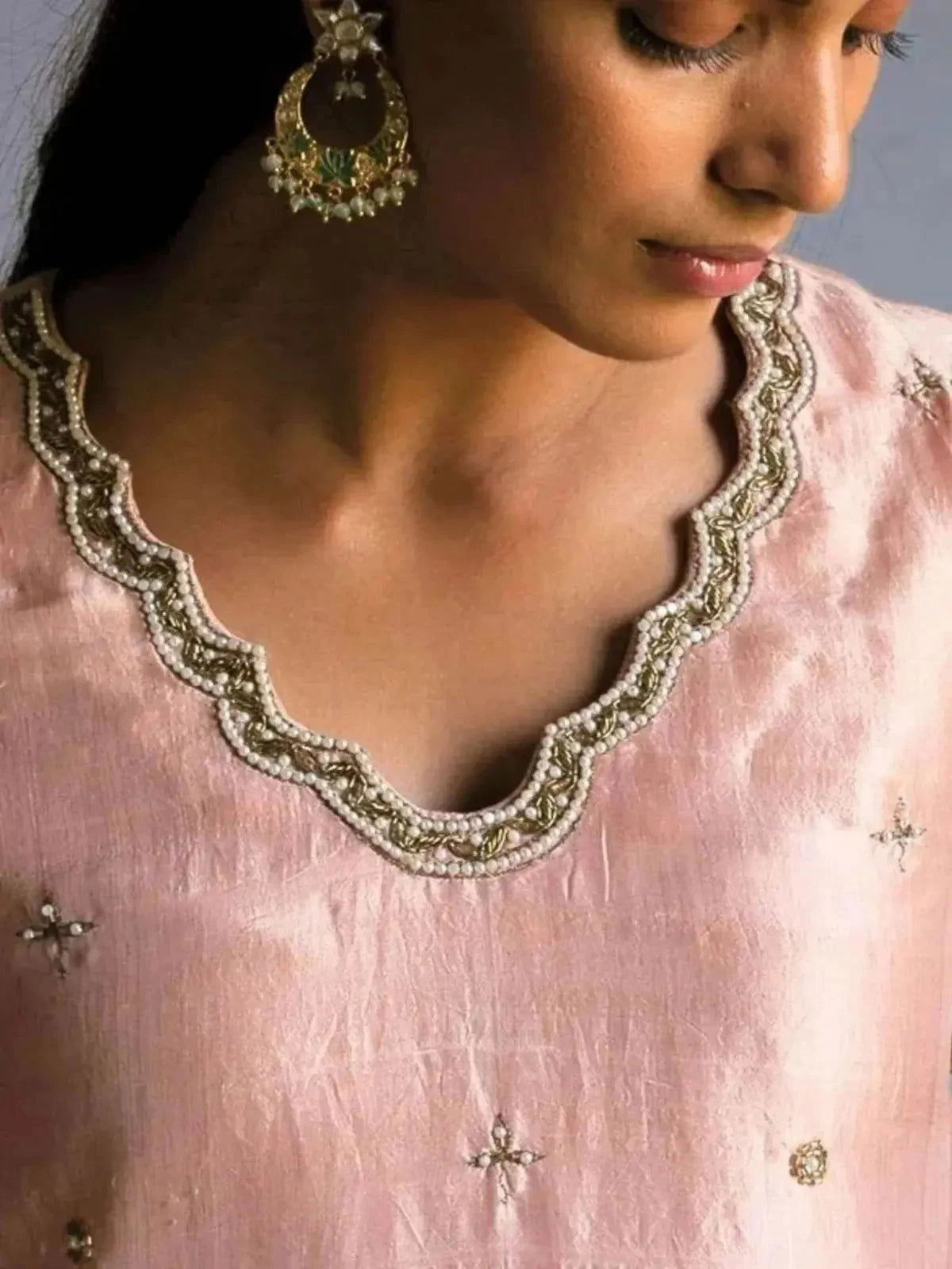 Ash Pink Tannu Kurta with Pants - Pallodstore