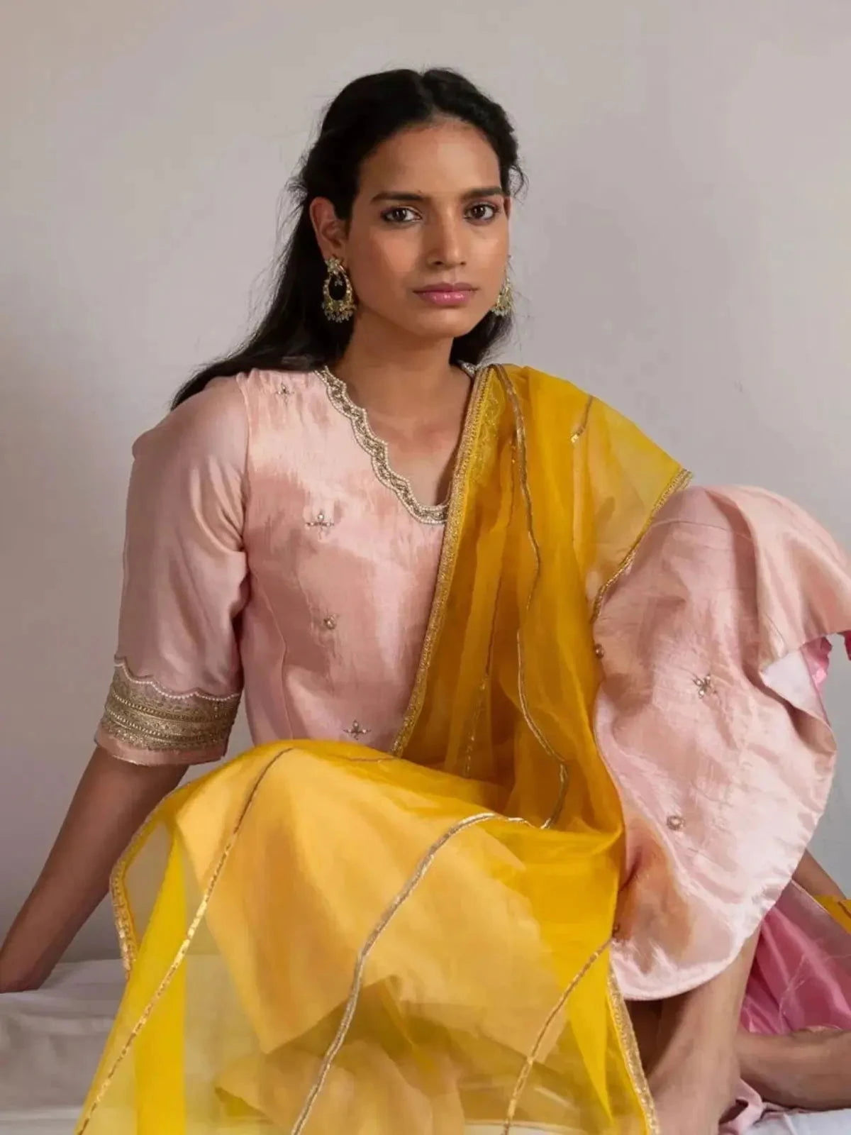 Ash Pink Tannu Kurta with Pants - Pallodstore