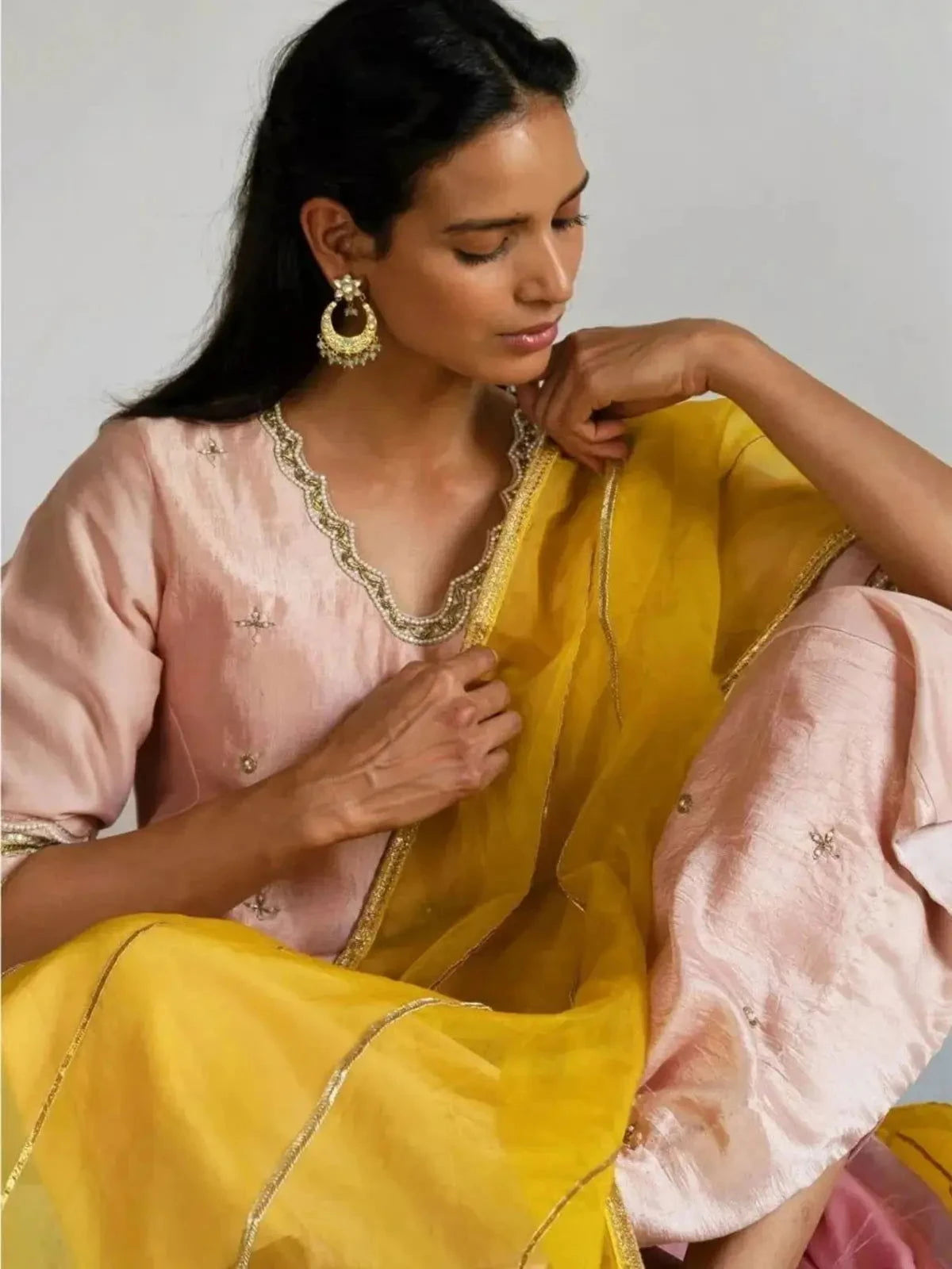 Ash Pink Tannu Kurta with Pants - Pallodstore