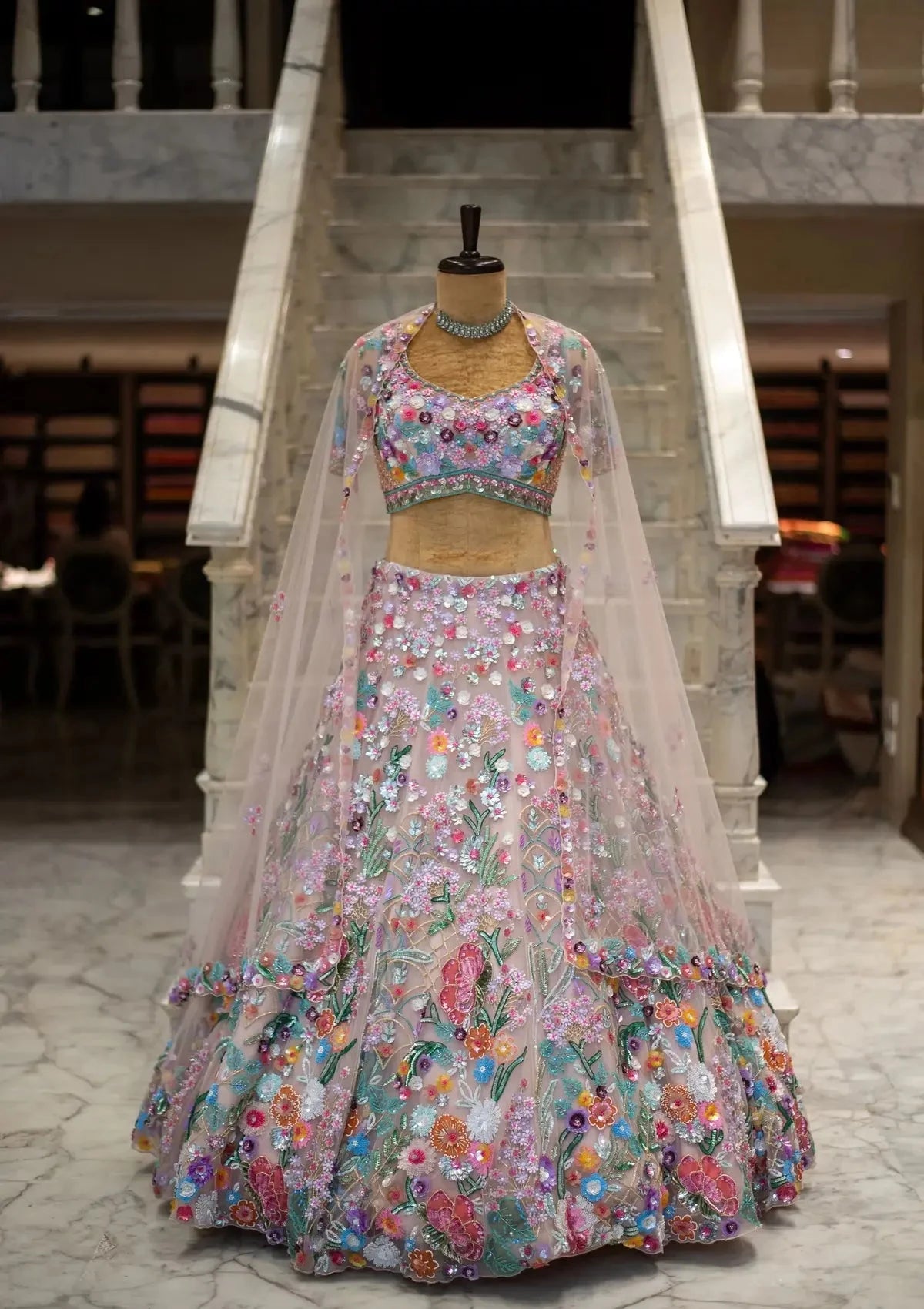 Baby Pink Lehenga Blouse Dupatta - Pallodstore