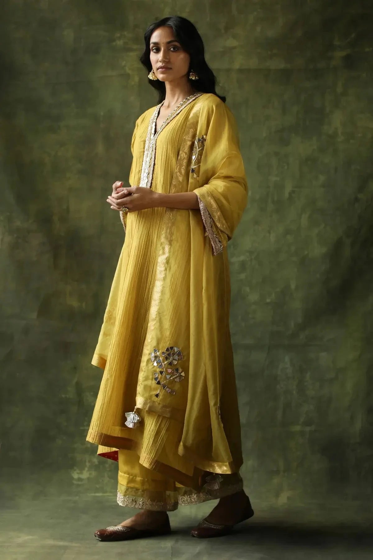 Bahaar Mustard Kurta Set - Pallodstore